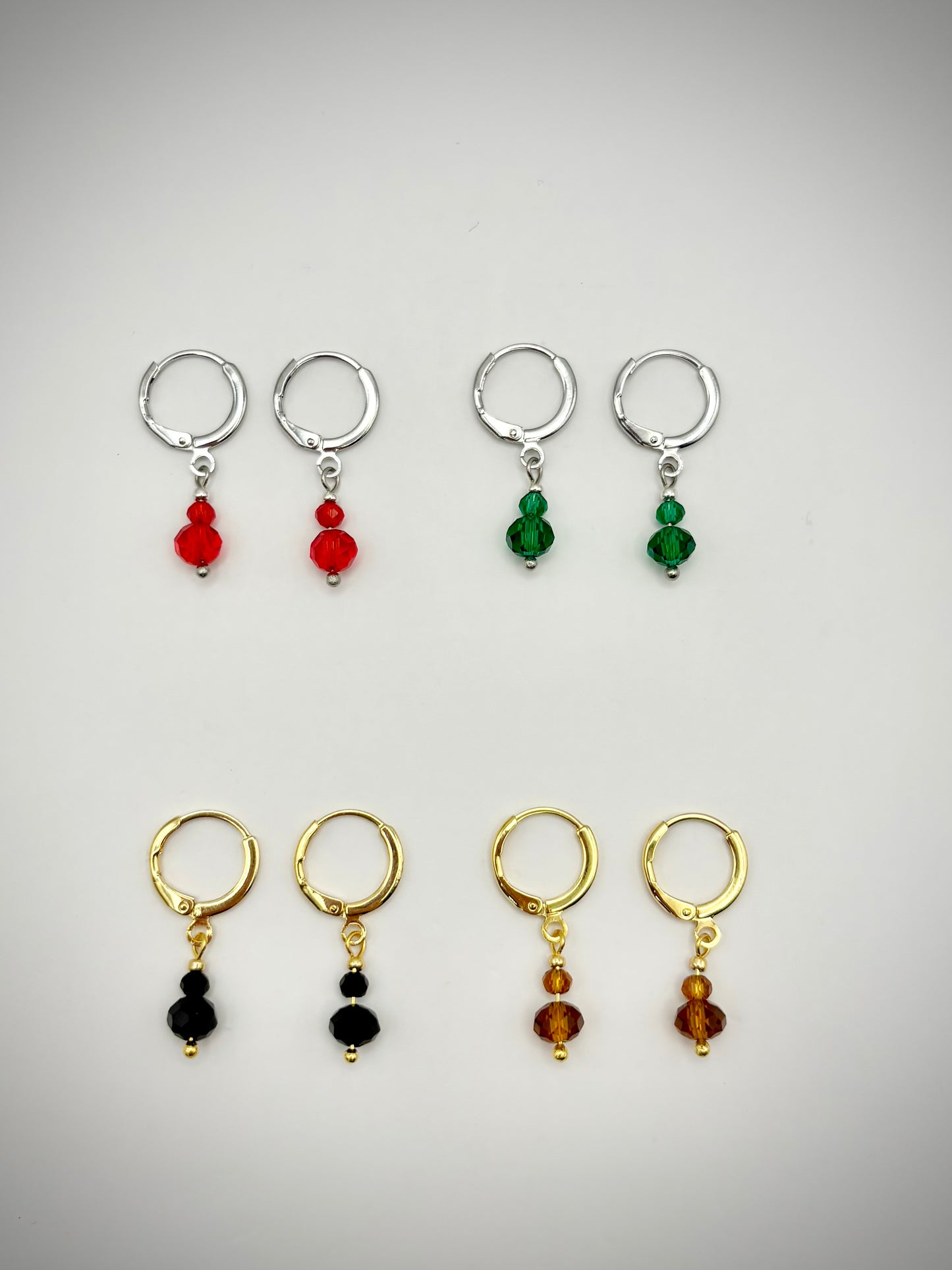 Sparkly Crystal Huggie Hoop Earrings - Various Colours