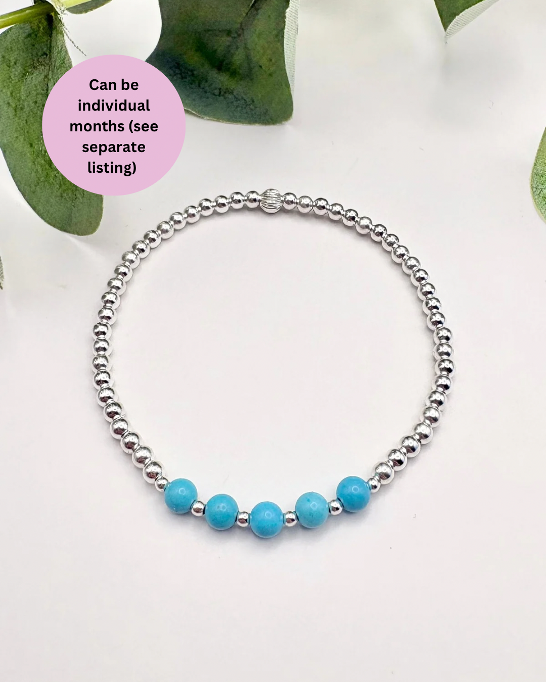 Family Birthstone Beaded Bracelet - Sterling Silver or Gold-Filled