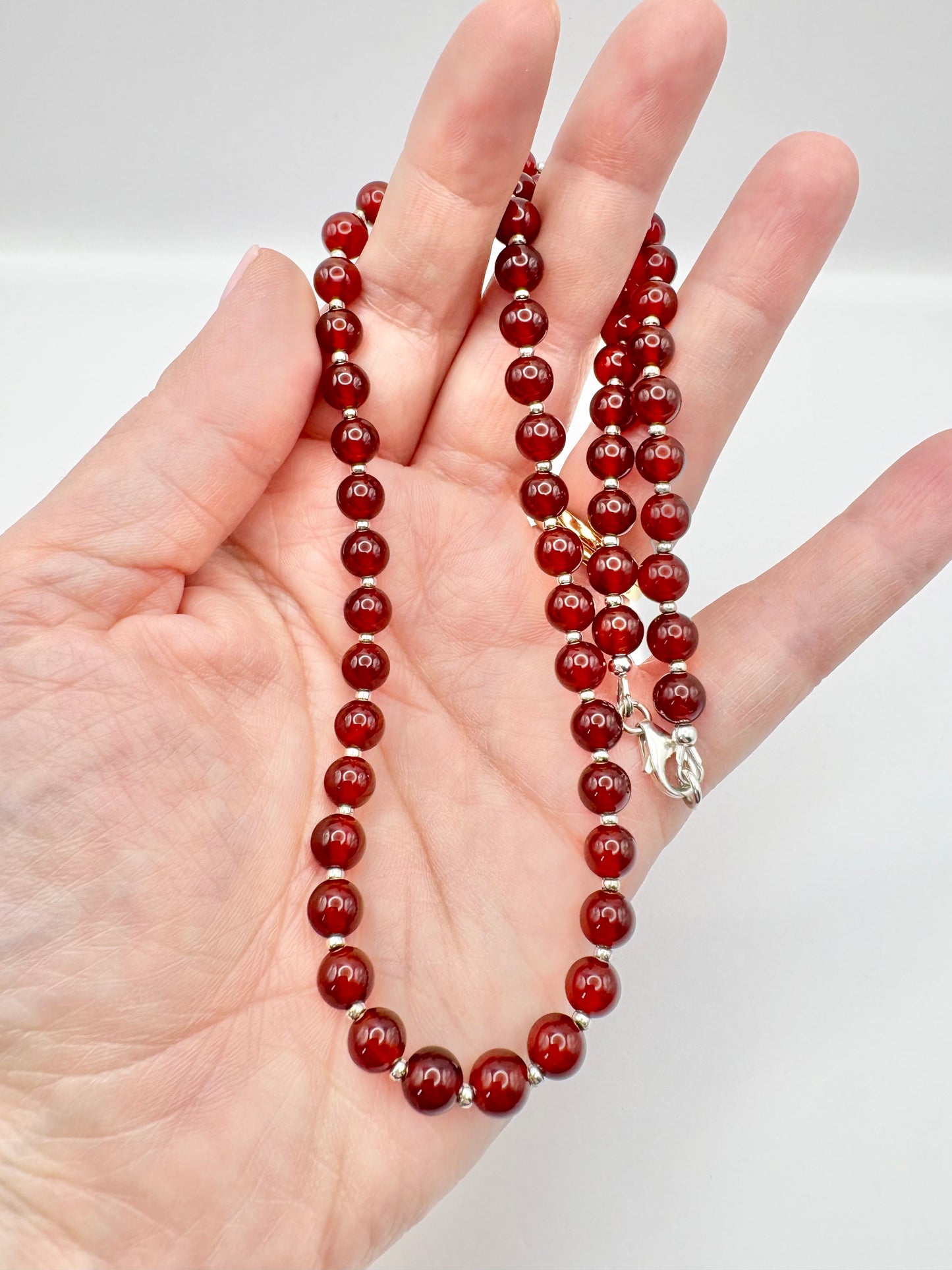 Carnelian and Sterling Silver necklace - SALE