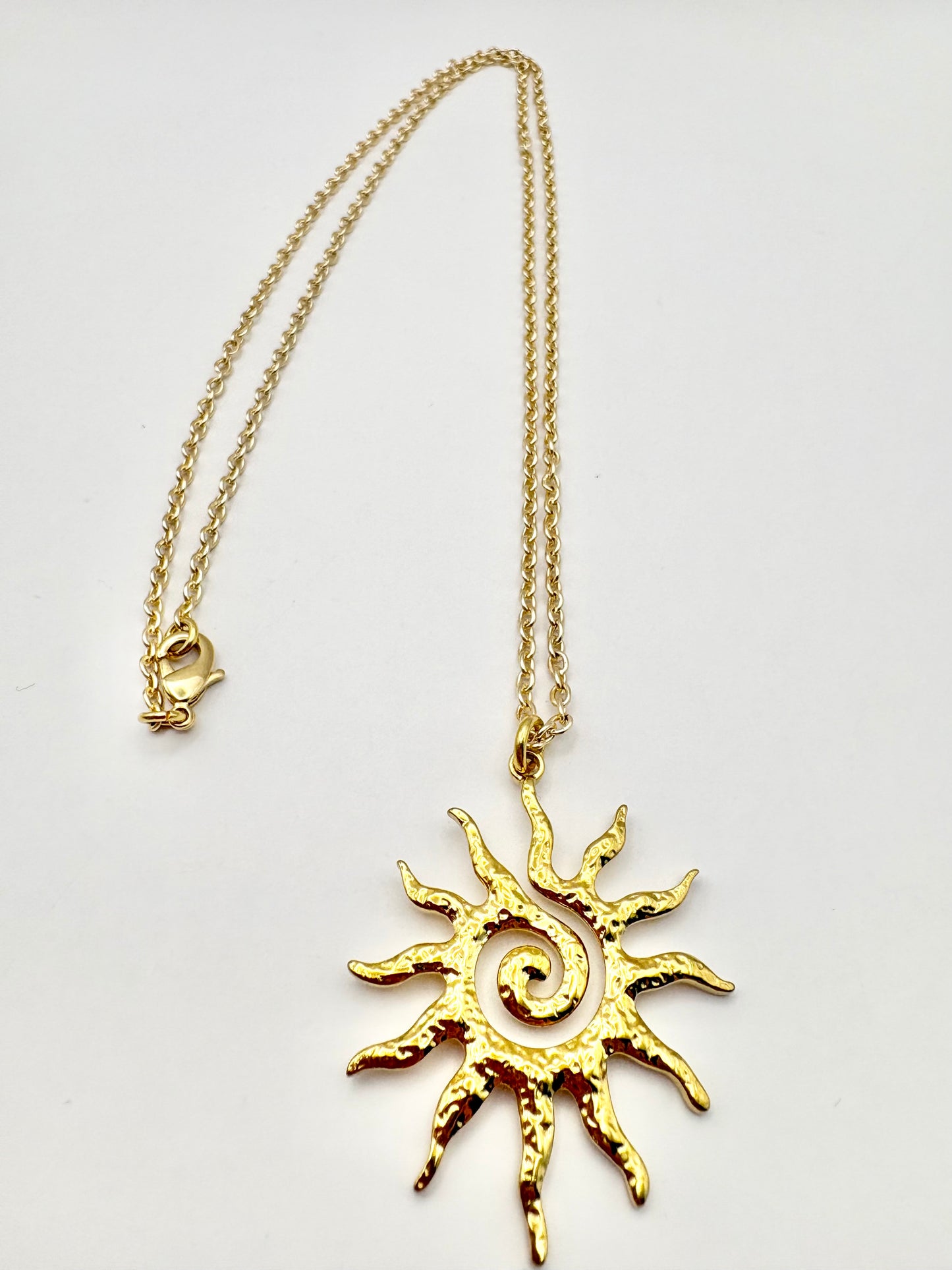 Sunburst Long Necklace - Gold or Silver