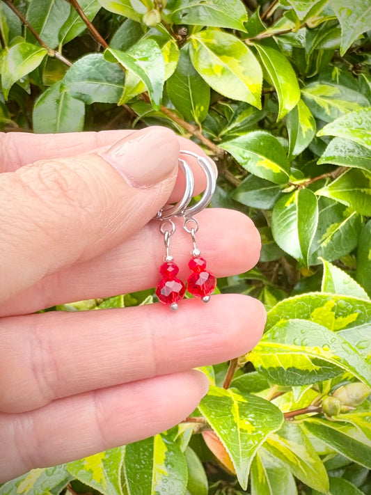 Sparkly Crystal Huggie Hoop Earrings - Various Colours