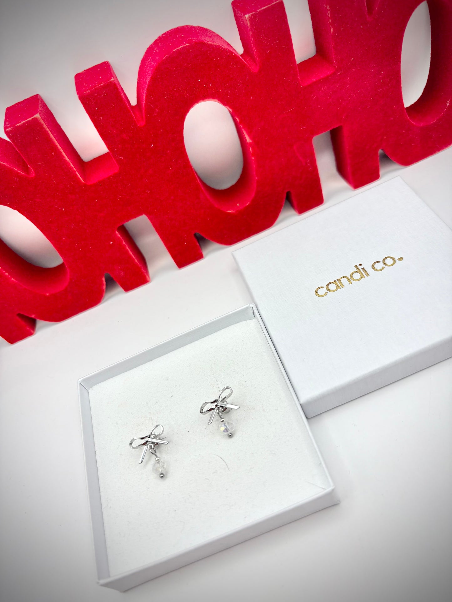 Sparkly Crystal Bow Earrings