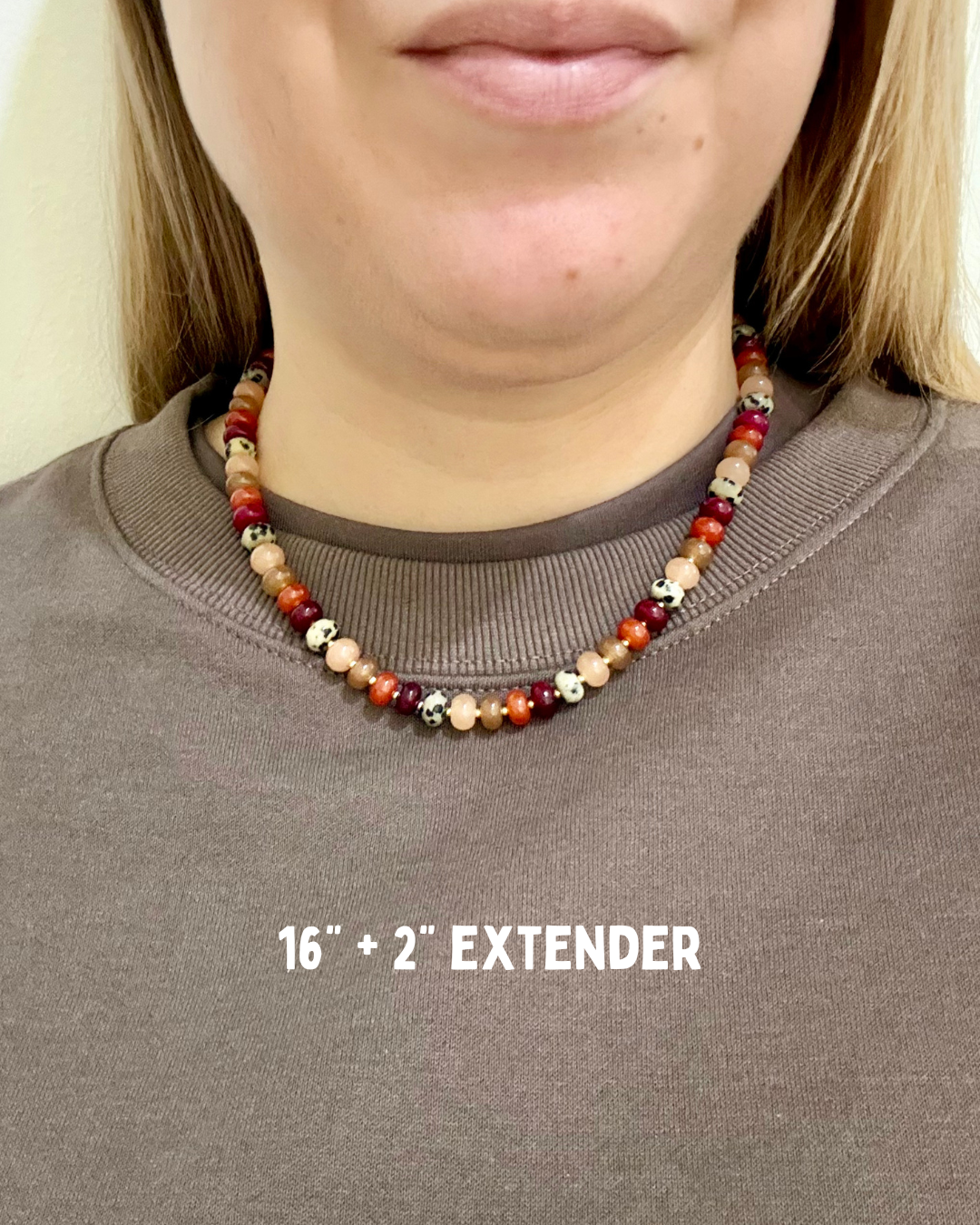 Candi Drop #10 - Dyed Quartz & Dalmatian Jasper Necklace