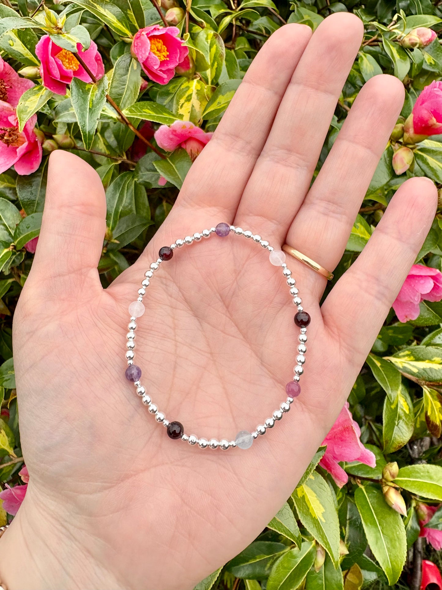 Family Birthstone Beaded Bracelet - Sterling Silver or Gold-Filled