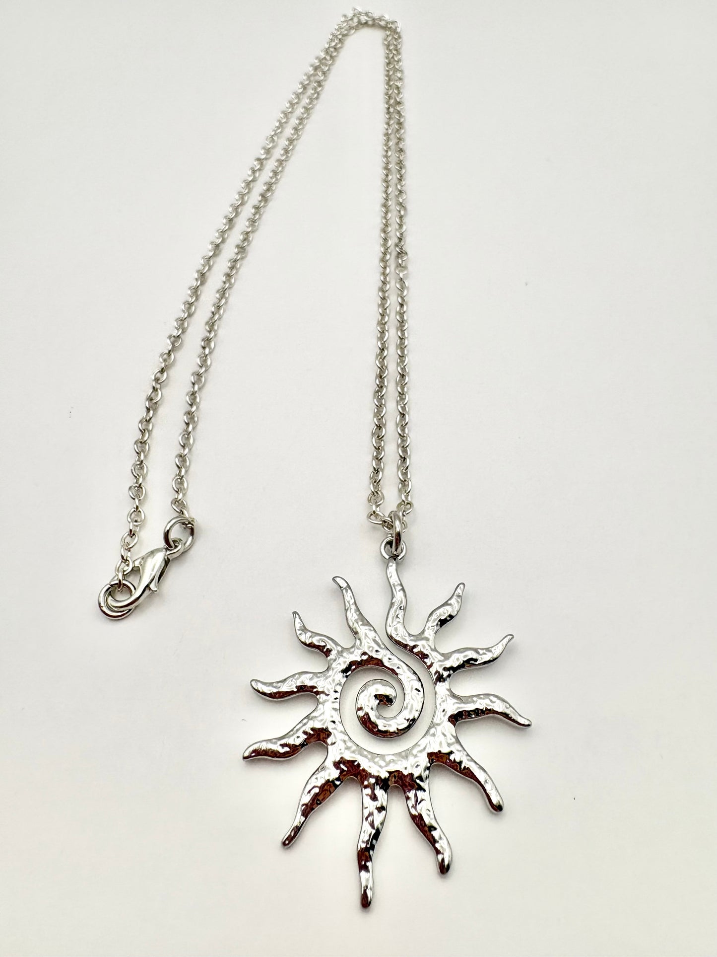 Sunburst Long Necklace - Gold or Silver