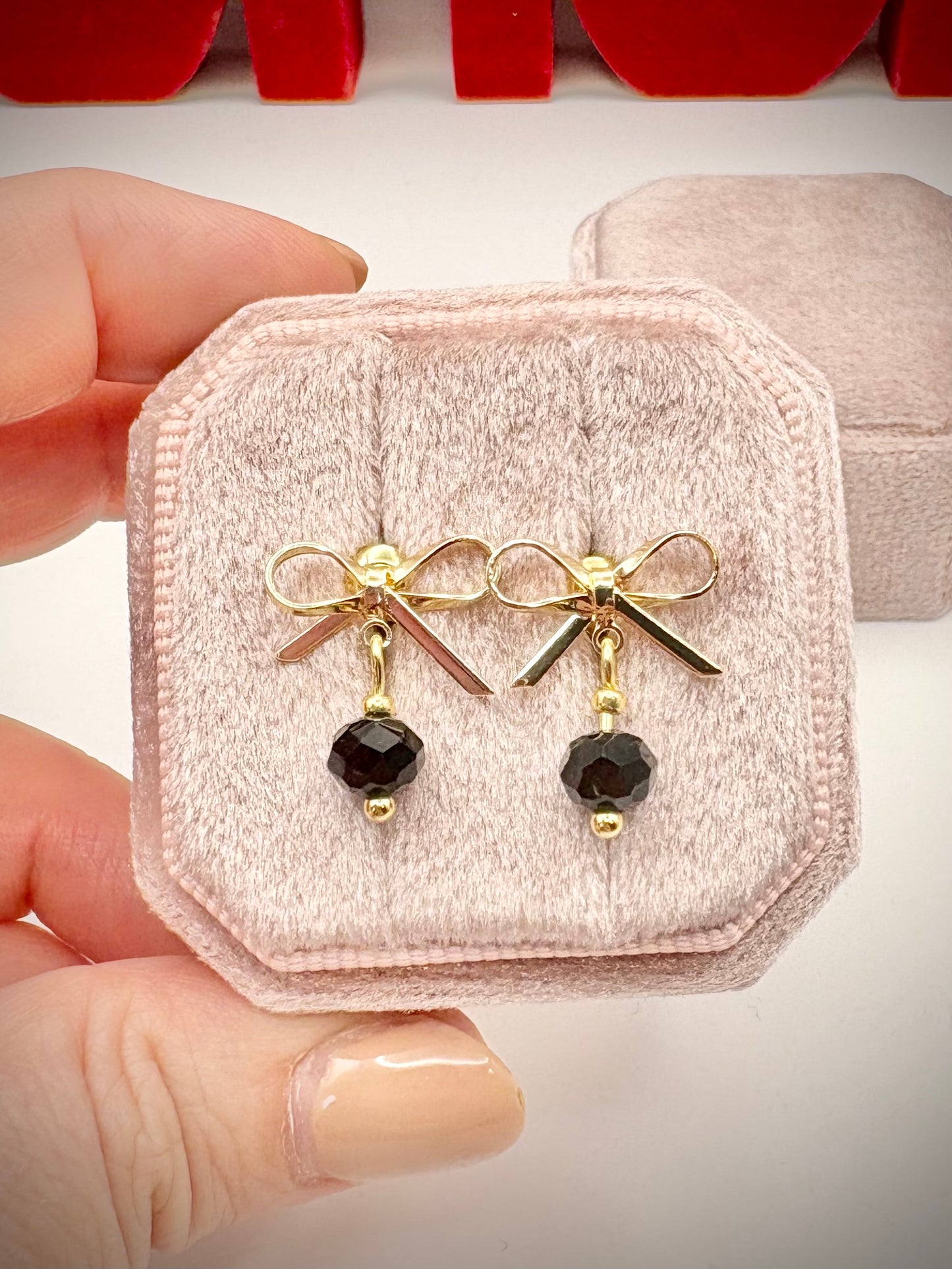 Sparkly Crystal Bow Earrings