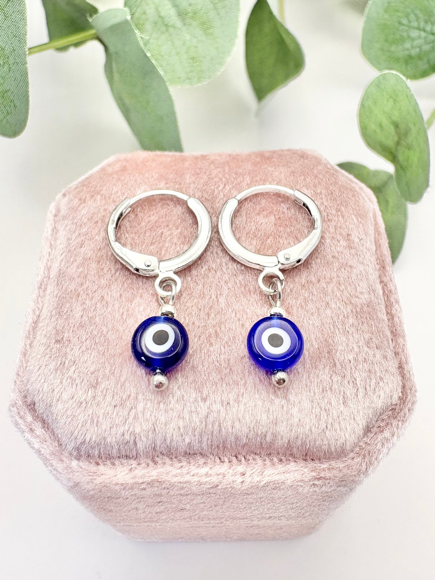 Evil Eye Huggie Earrings - Gold or Silver