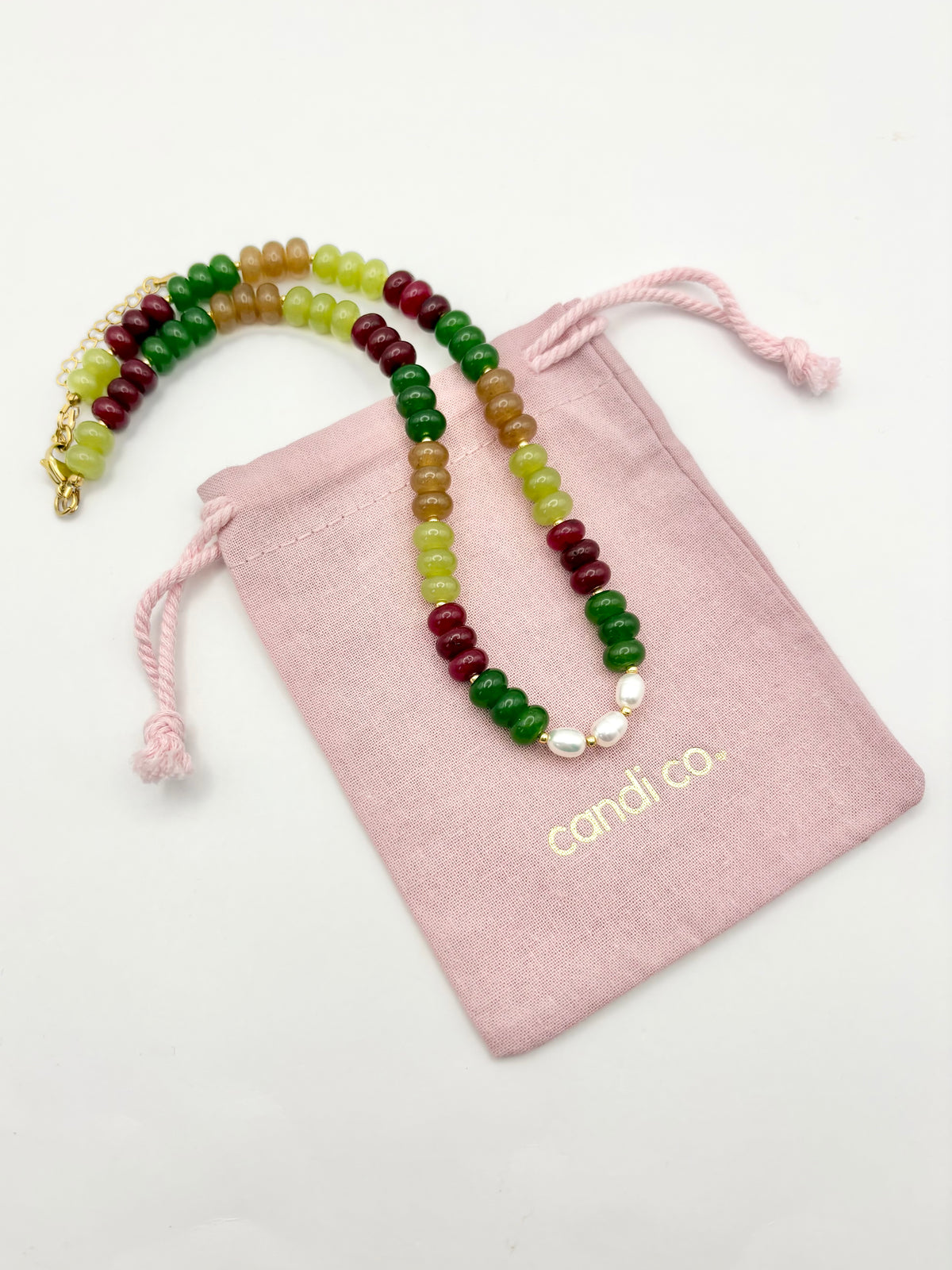 Candi Drop #5 - Dyed Quartz & Freshwater Pearl Necklace