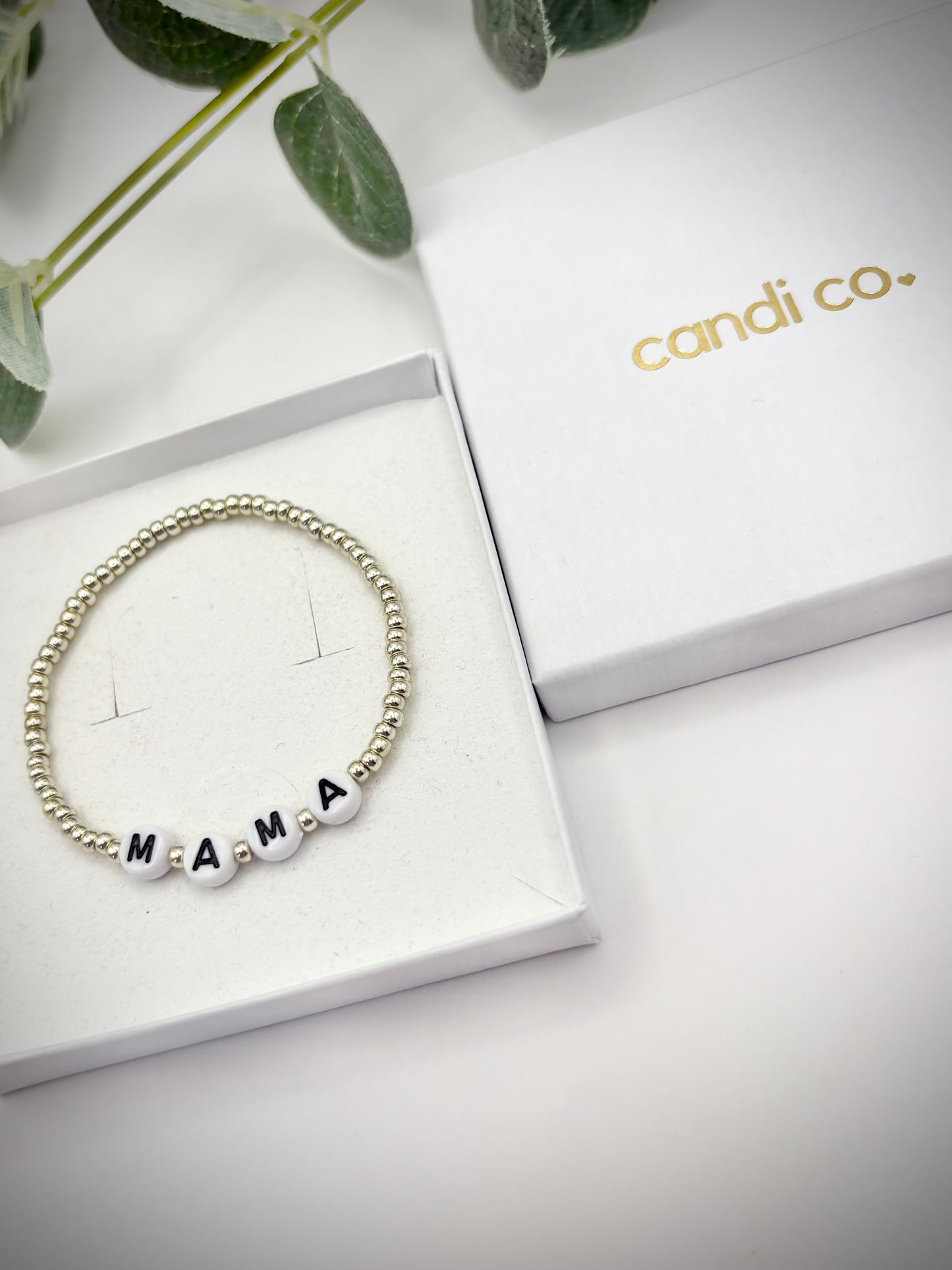 Seed Bead Mama Bracelet - Gold or Silver