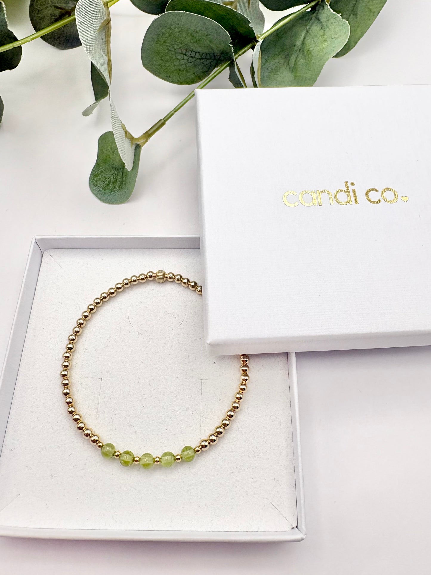 Birthstone Beaded Bracelet - Sterling Silver or Gold-Filled