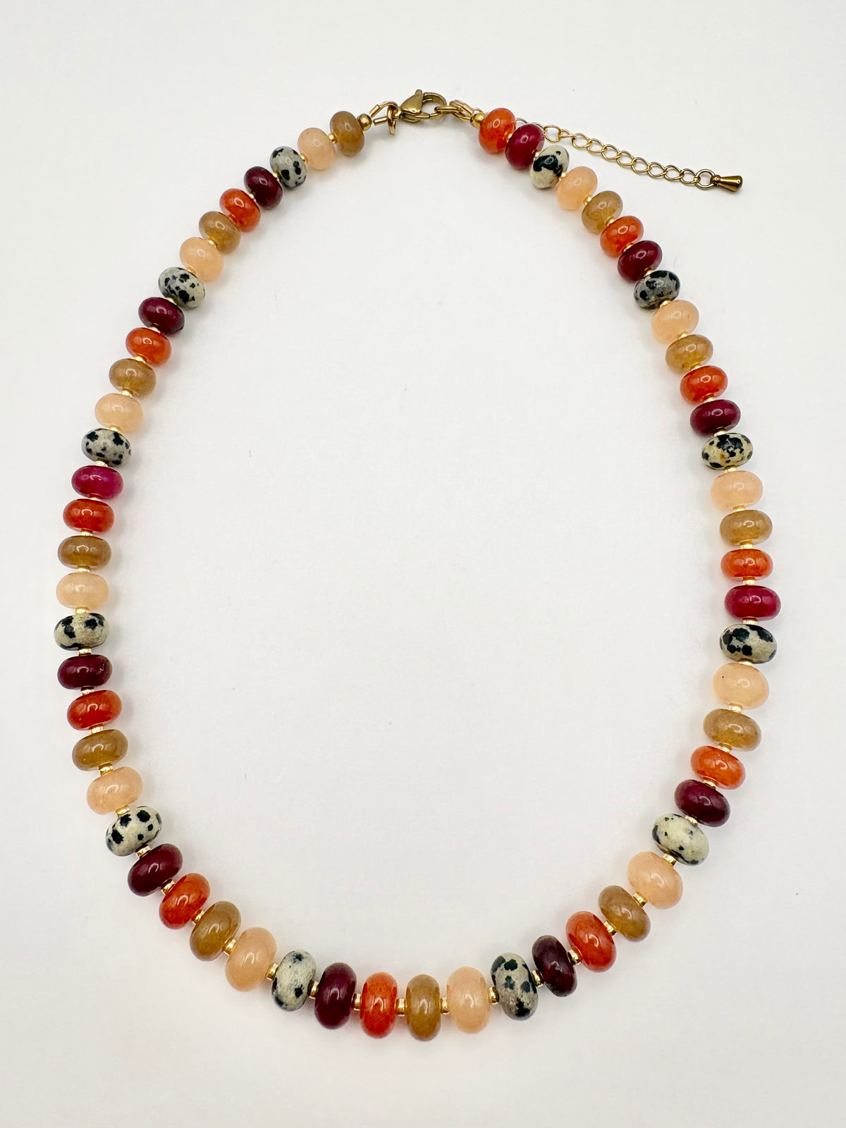 Candi Drop #10 - Dyed Quartz & Dalmatian Jasper Necklace