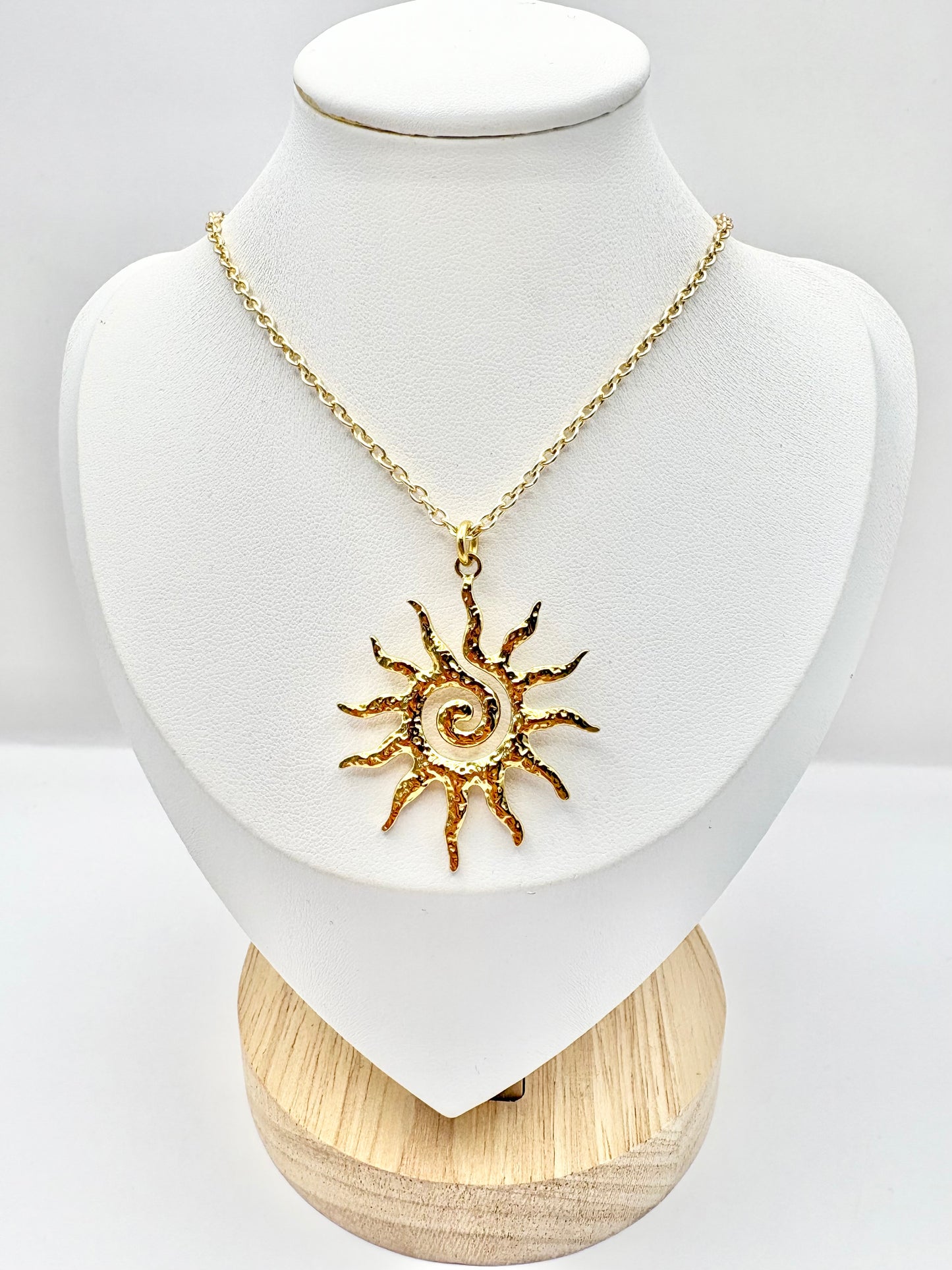 Sunburst Long Necklace - Gold or Silver