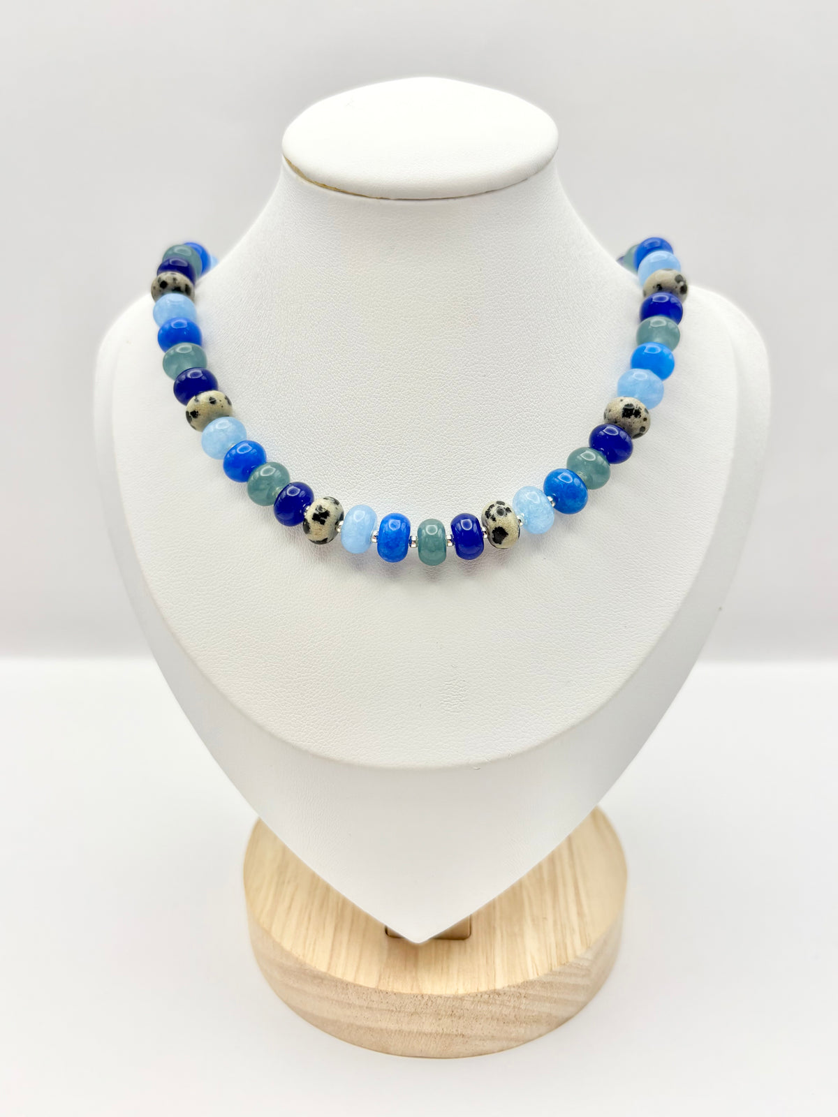 Candi Drop #8 - Dyed Quartz & Dalmatian Jasper Necklace