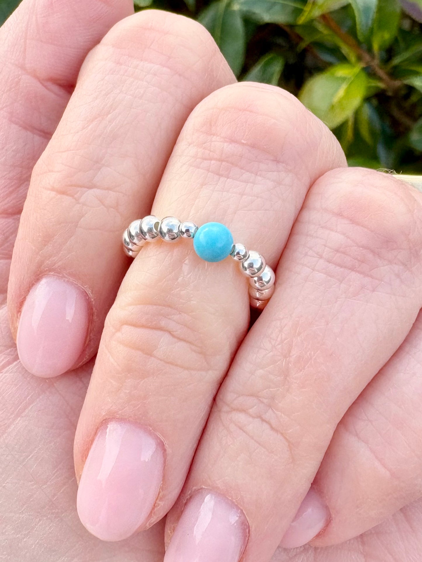 Birthstone Beaded Ring - Sterling Silver or Gold-Filled