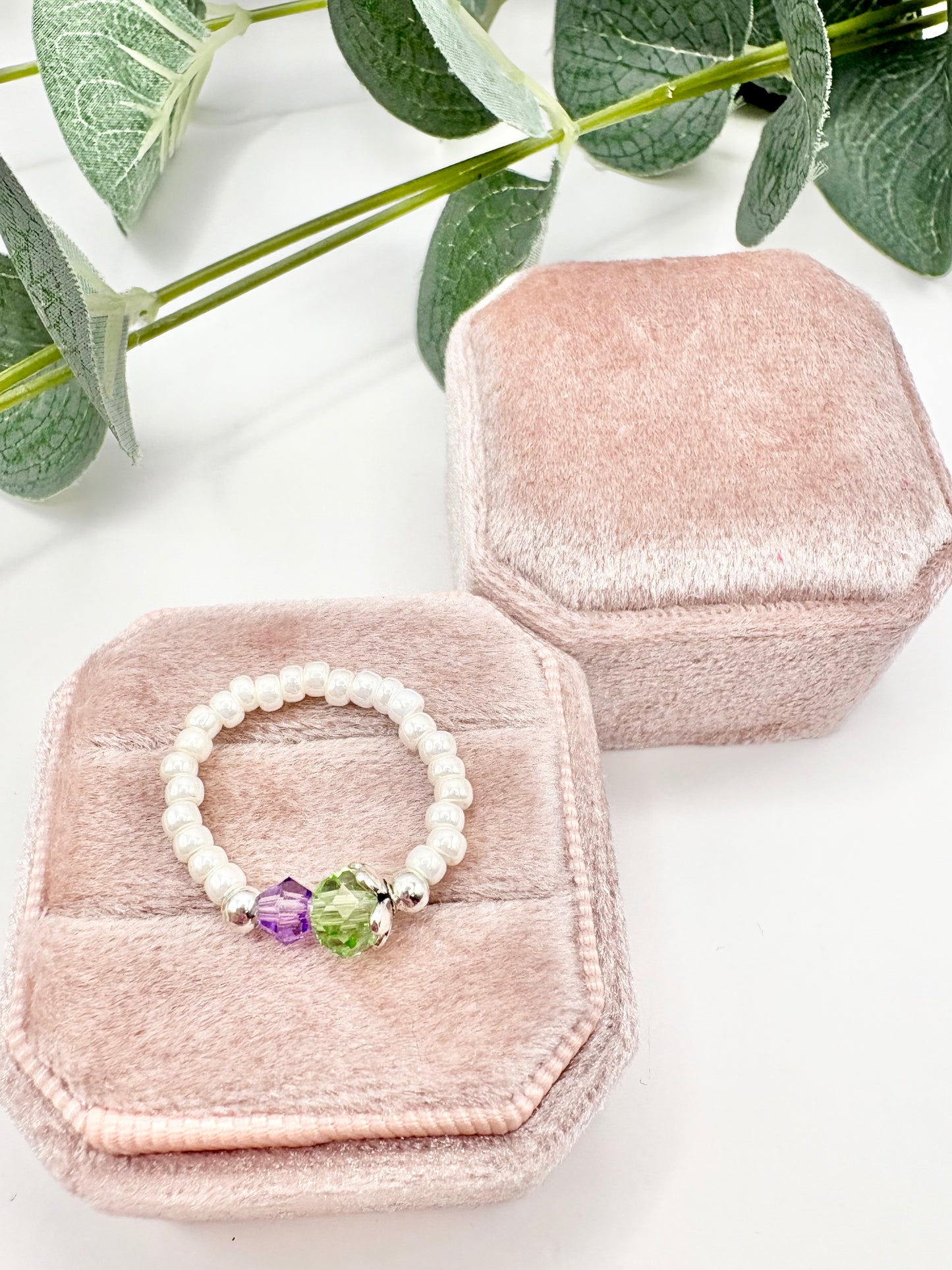 Thistle Seed Beaded Stretch Ring