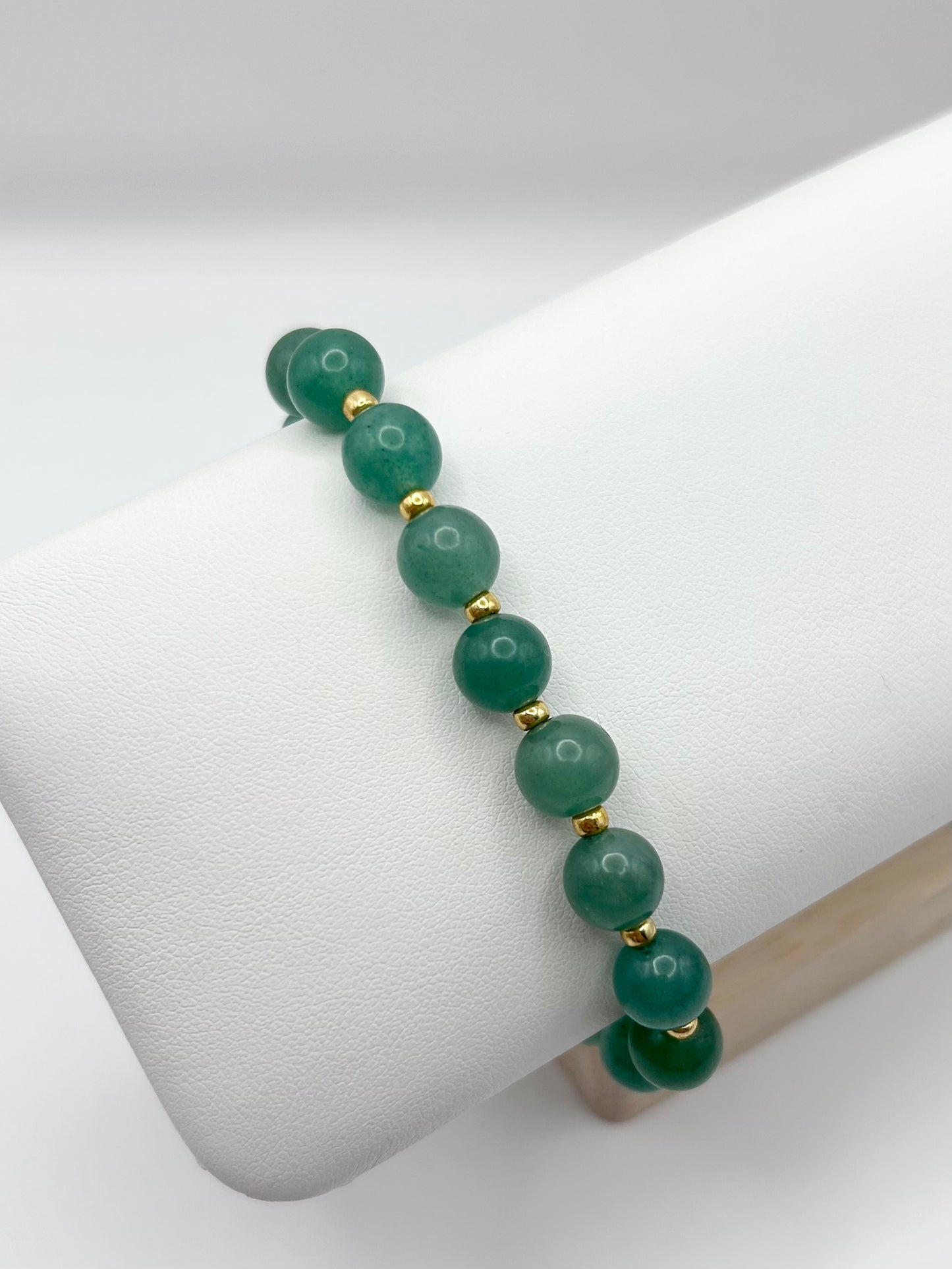 Gold & Green Aventurine Gemstone Bracelet