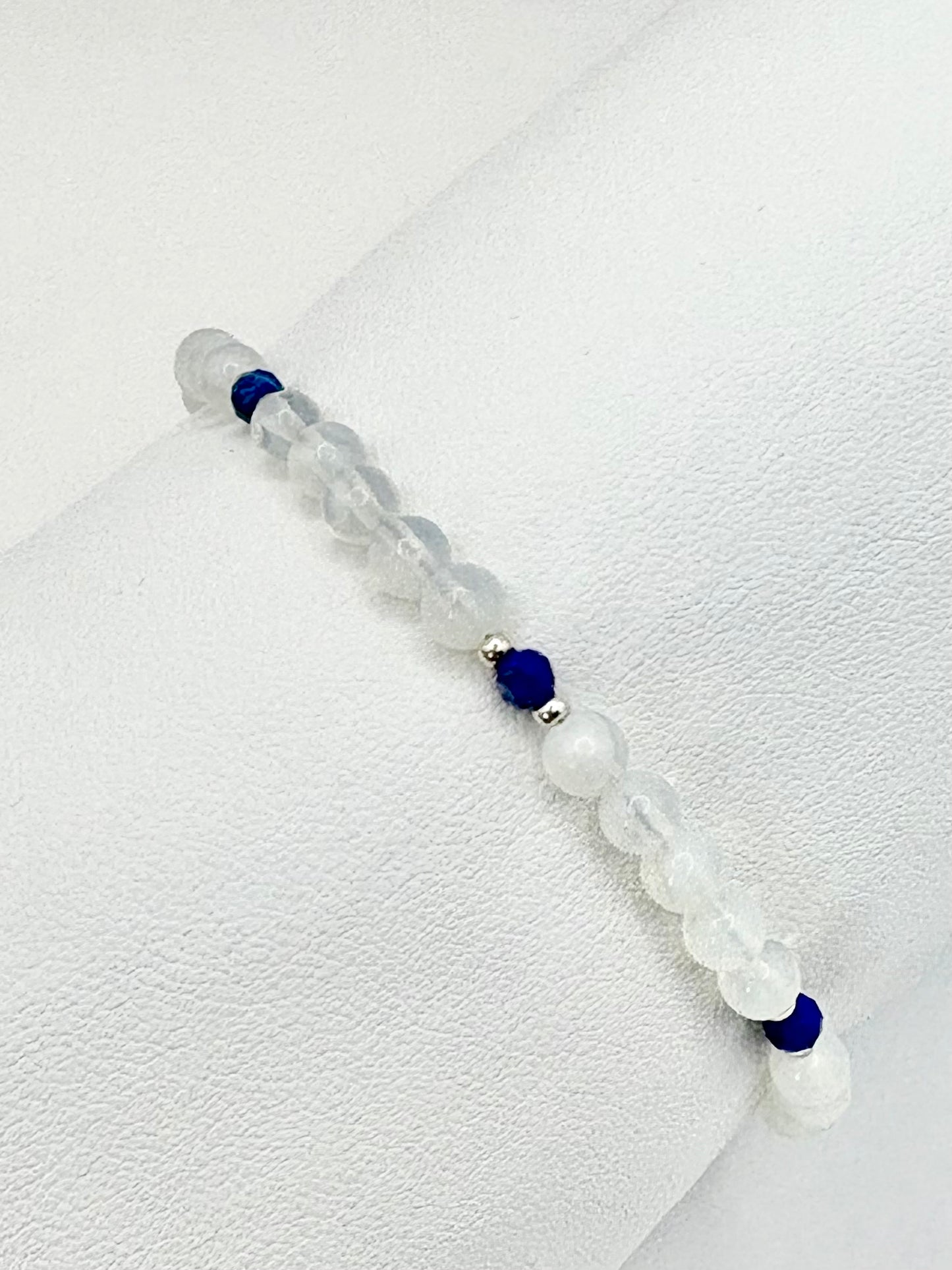Handmade Opalite and Lapis Lazuli Bracelet - Sterling Silver