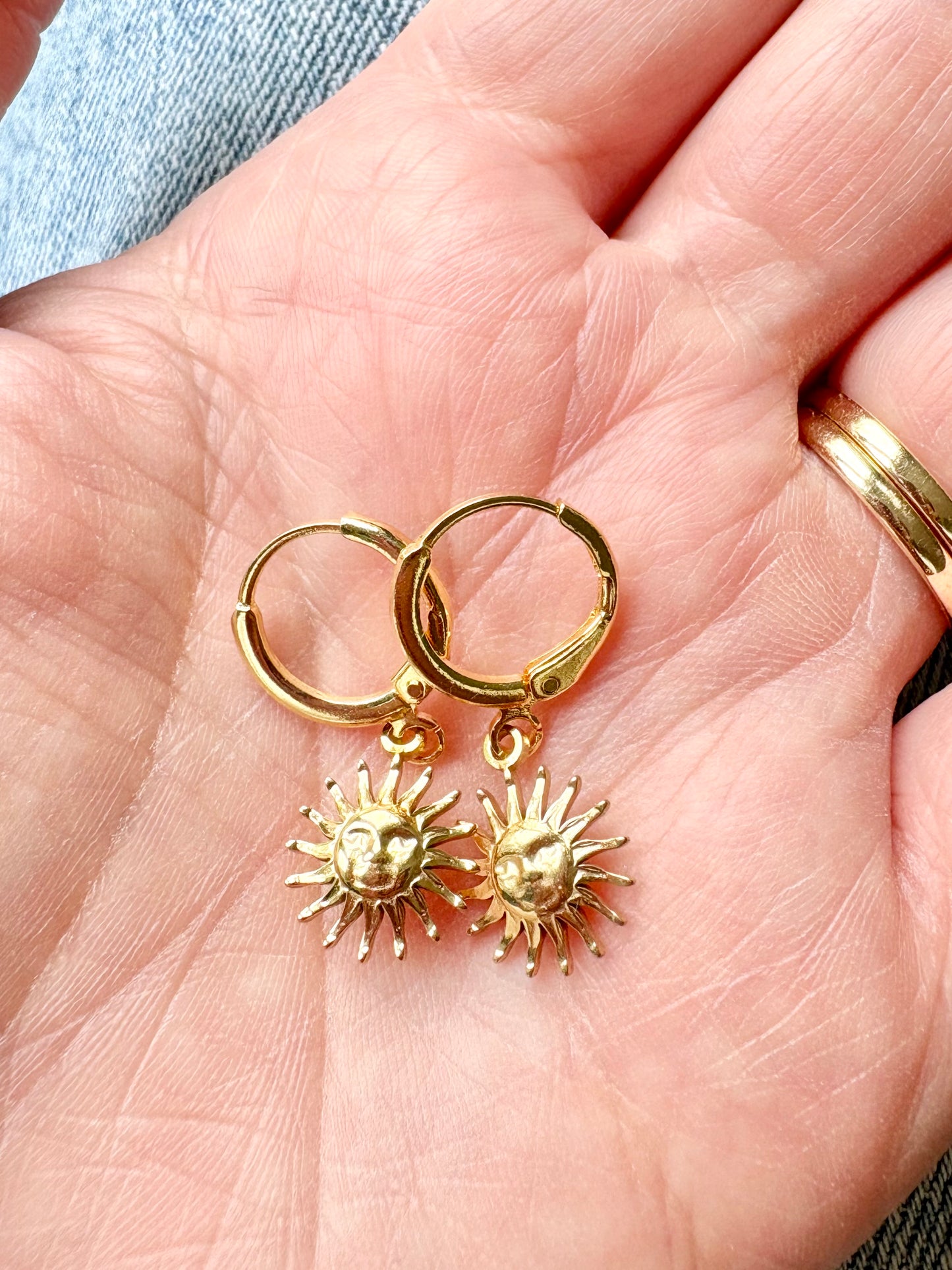 Sunshine Huggie Earrings - Gold or Silver