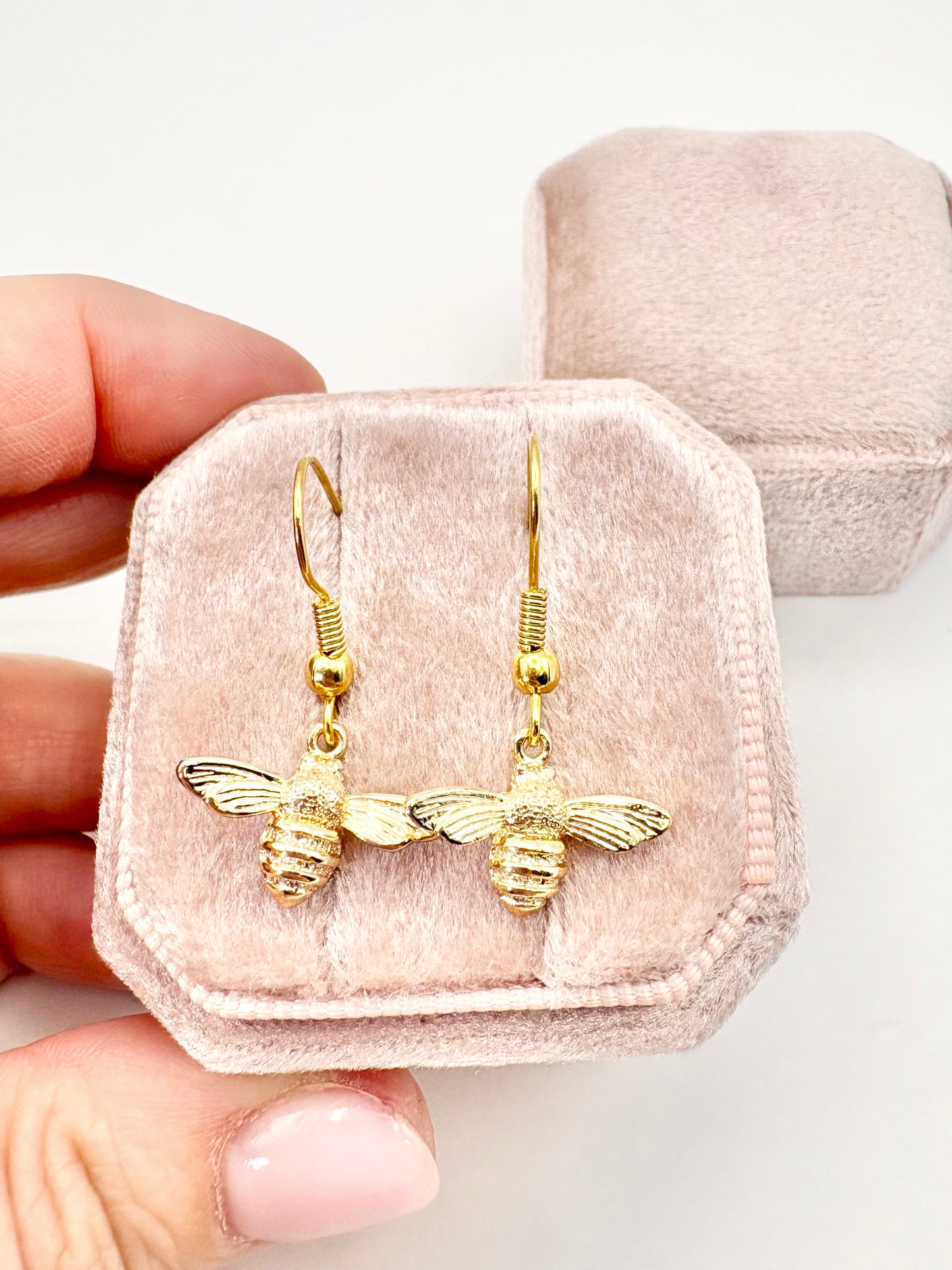 Gold-Plated Bumble Bee Earrings - SALE