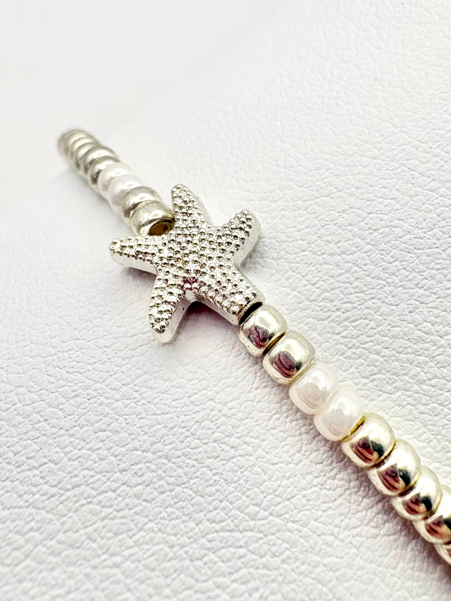 Beachy Starfish Seed Bead Anklet - Gold or Silver