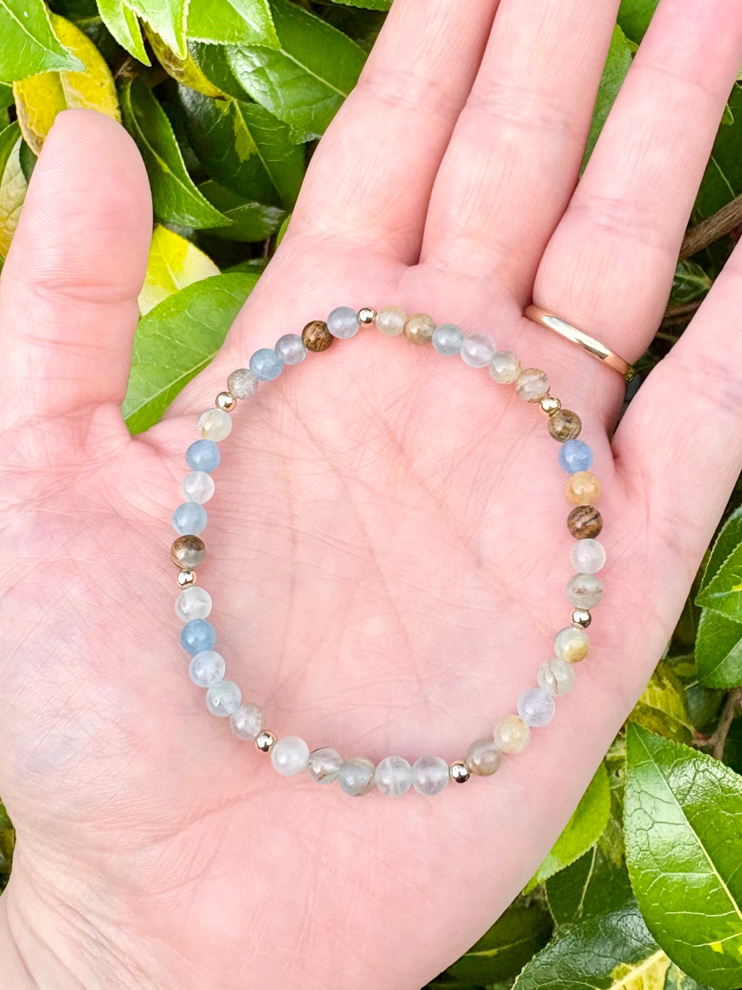 Lemurian Aquatine Calcite Bracelet