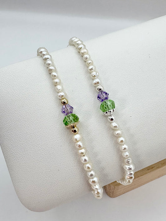 Thistle Freshwater Pearl Bracelet Sterling Silver or Gold-Filled Clasp