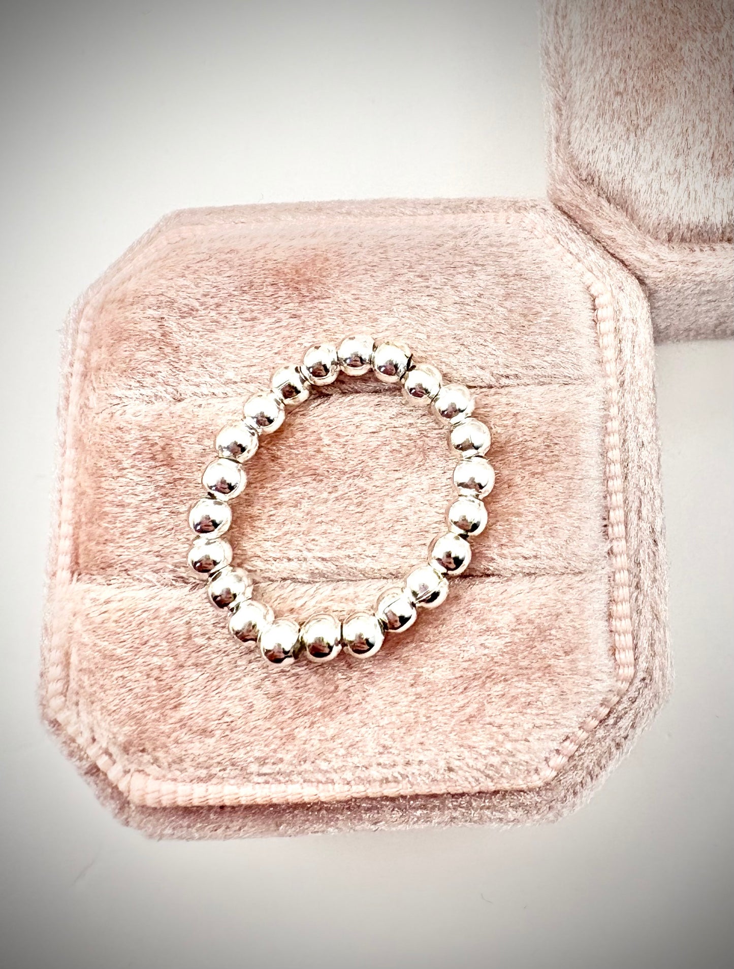 Beaded Stretch Ring - Gold or Silver-Plated