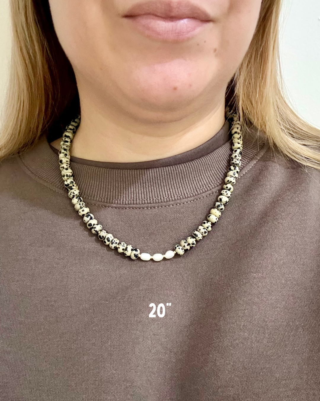 Candi Drop #9 - Dyed Quartz & Dalmatian Jasper Necklace