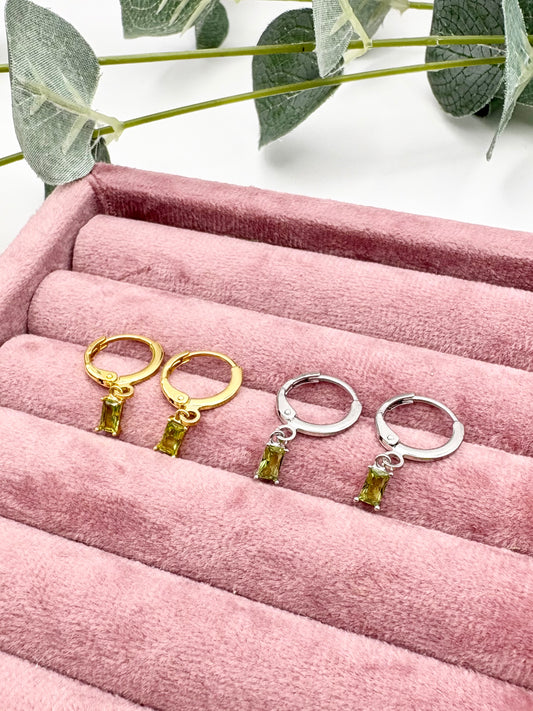 Dainty Birthstone Huggie Hoop Earrings