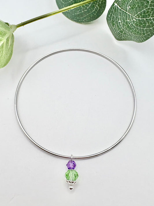 Thistle Dainty Bangle - Sterling Silver