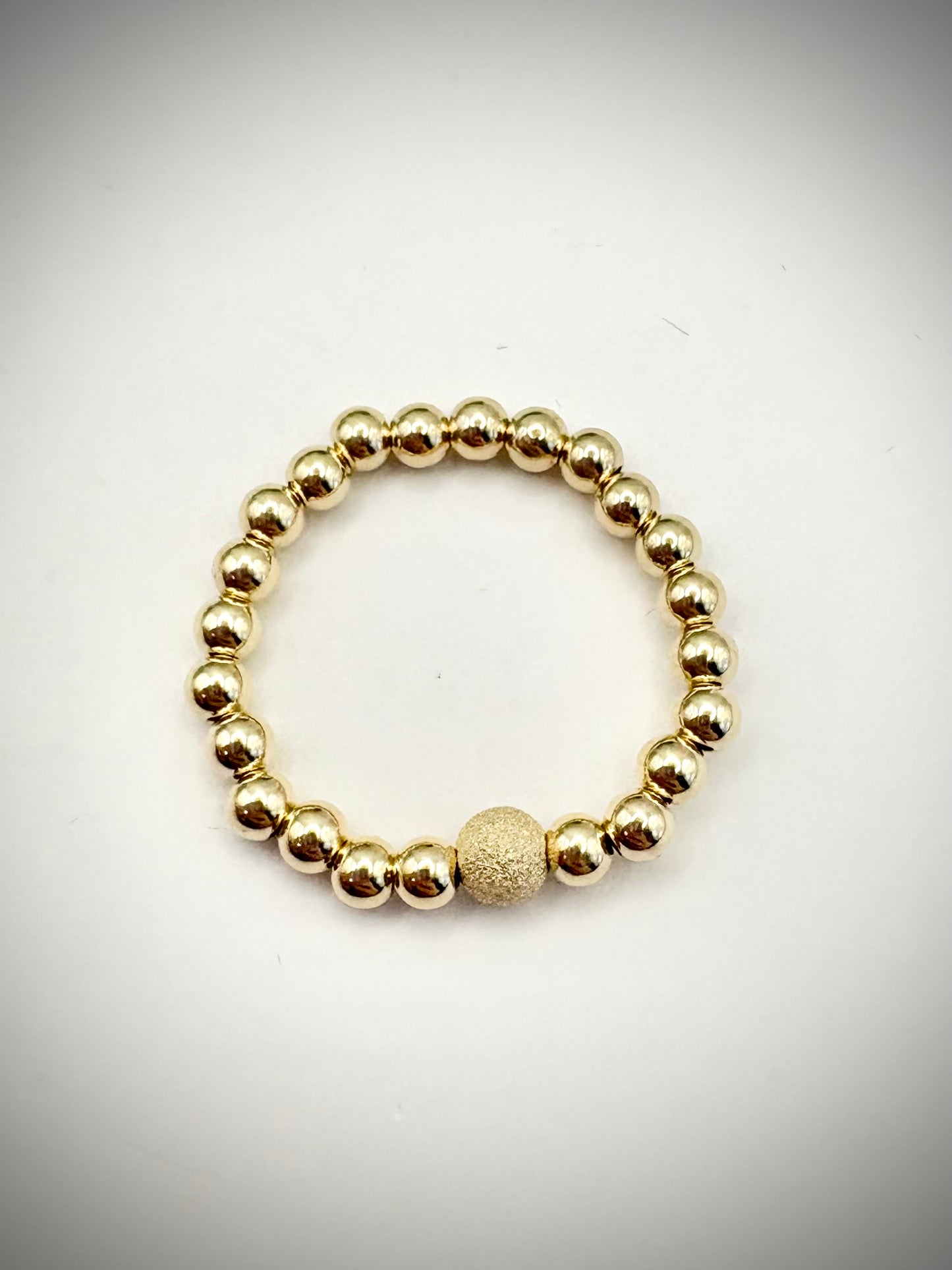 Luxe 925 Sterling Silver or Gold-Filled Sparkle Beaded Stretch Ring - Perfect For Stacking