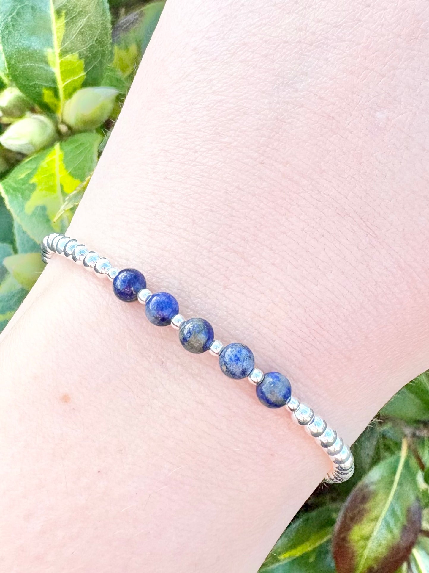 Birthstone Beaded Bracelet - Sterling Silver or Gold-Filled