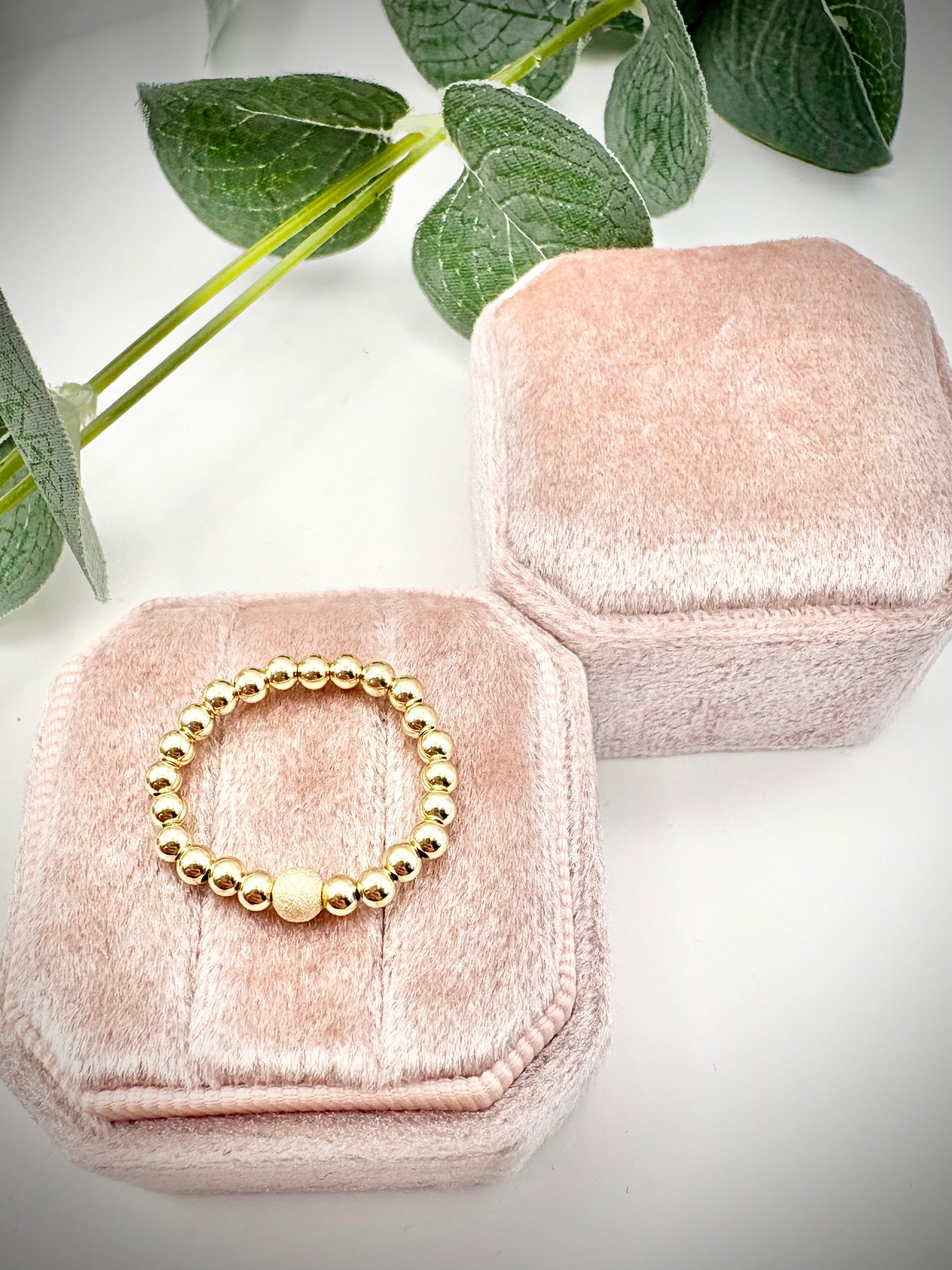 Luxe 925 Sterling Silver or Gold-Filled Sparkle Beaded Stretch Ring - Perfect For Stacking