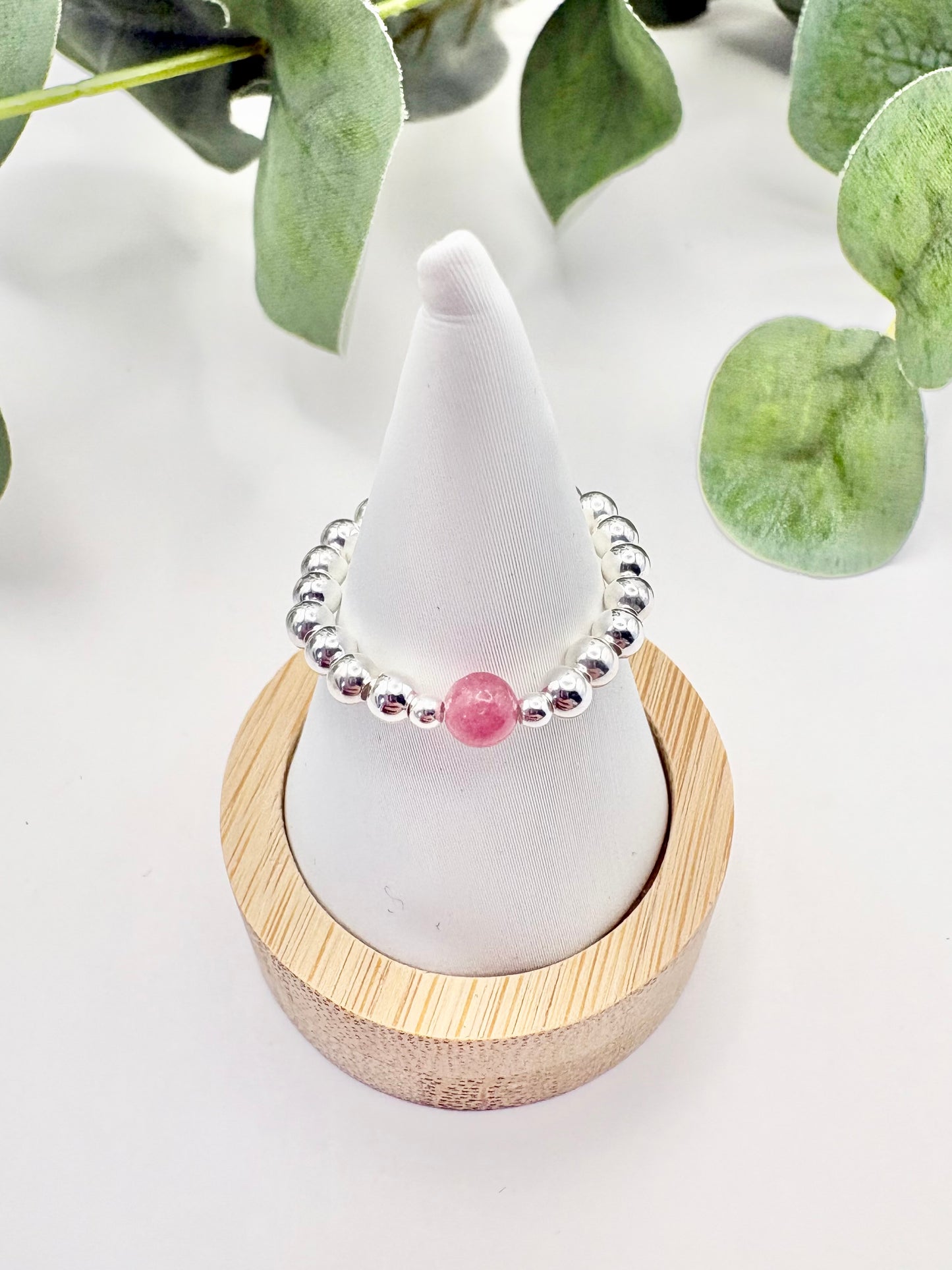 Birthstone Beaded Ring - Sterling Silver or Gold-Filled