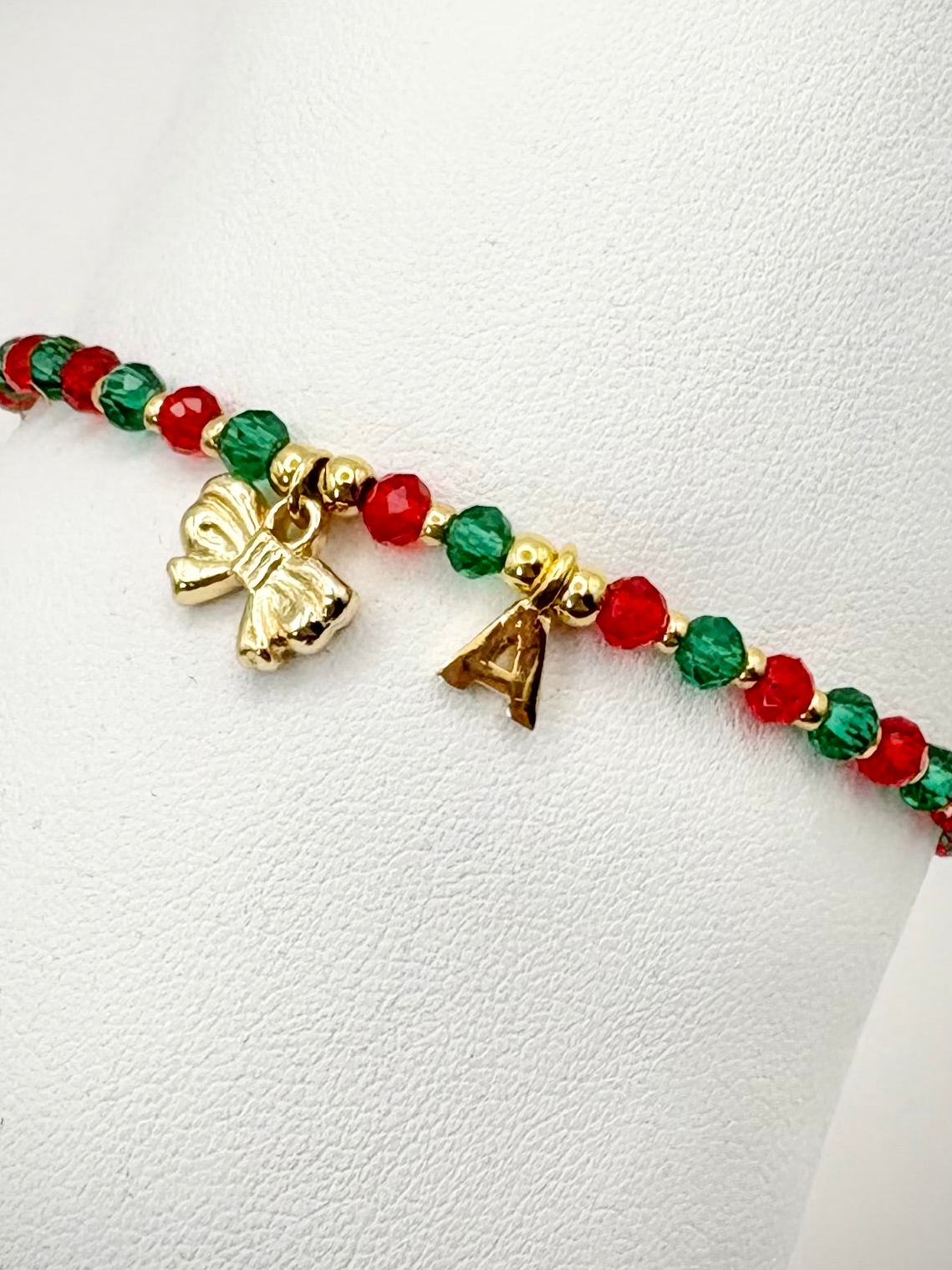 Festive Bow Bracelet With Initial