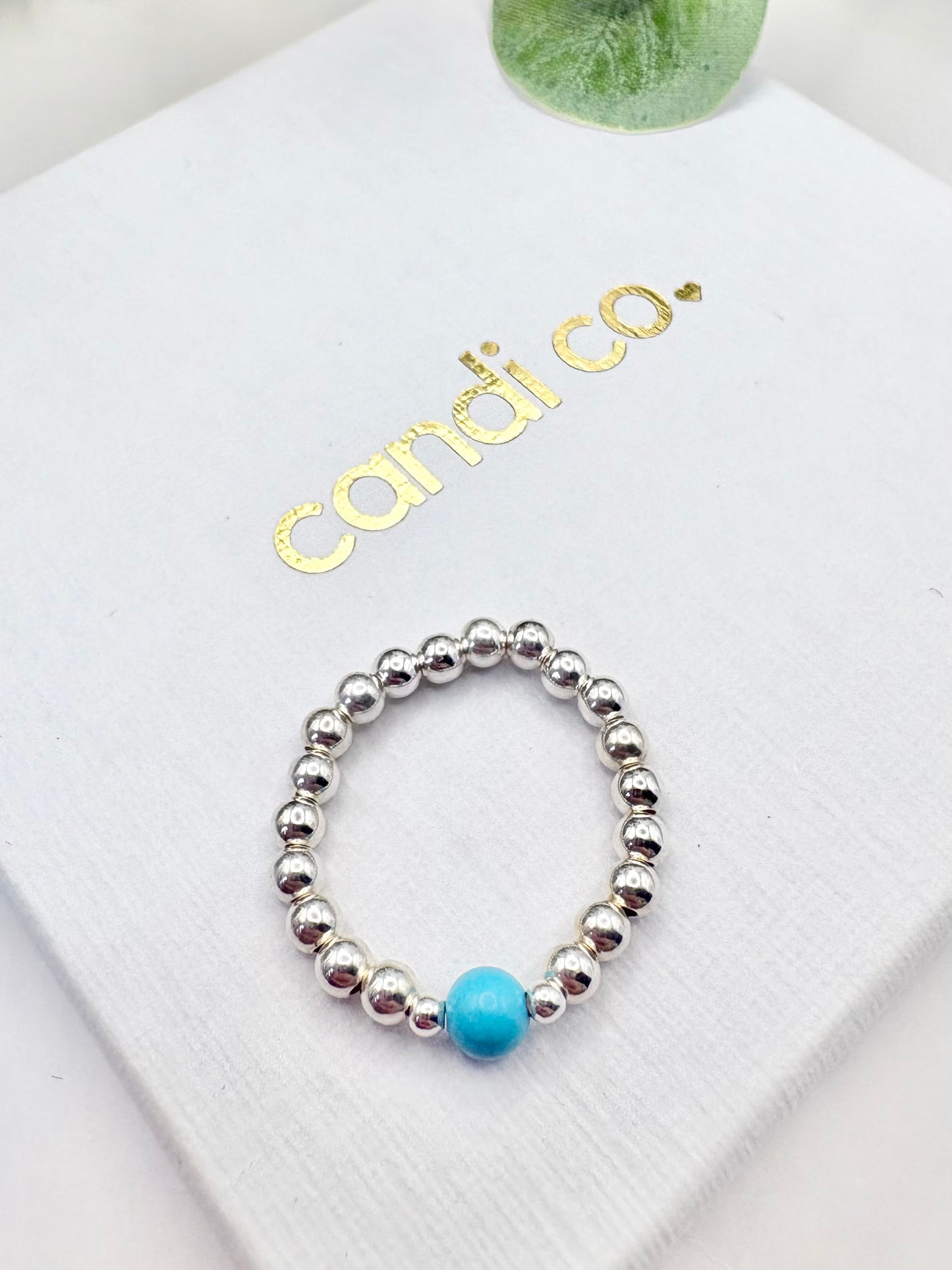 Birthstone Beaded Ring - Sterling Silver or Gold-Filled