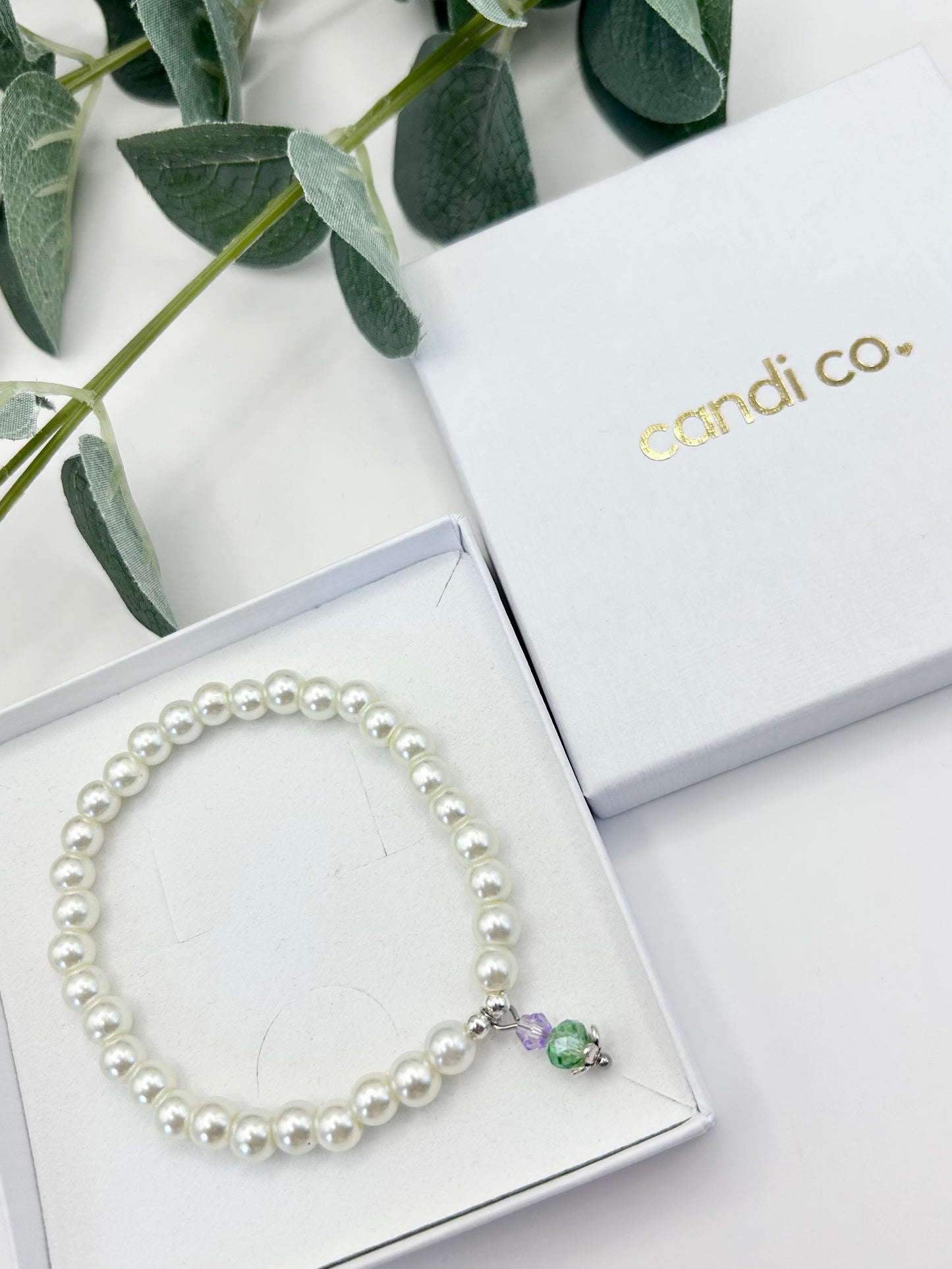 Thistle Glass Pearl Bracelet - Silver-Plated