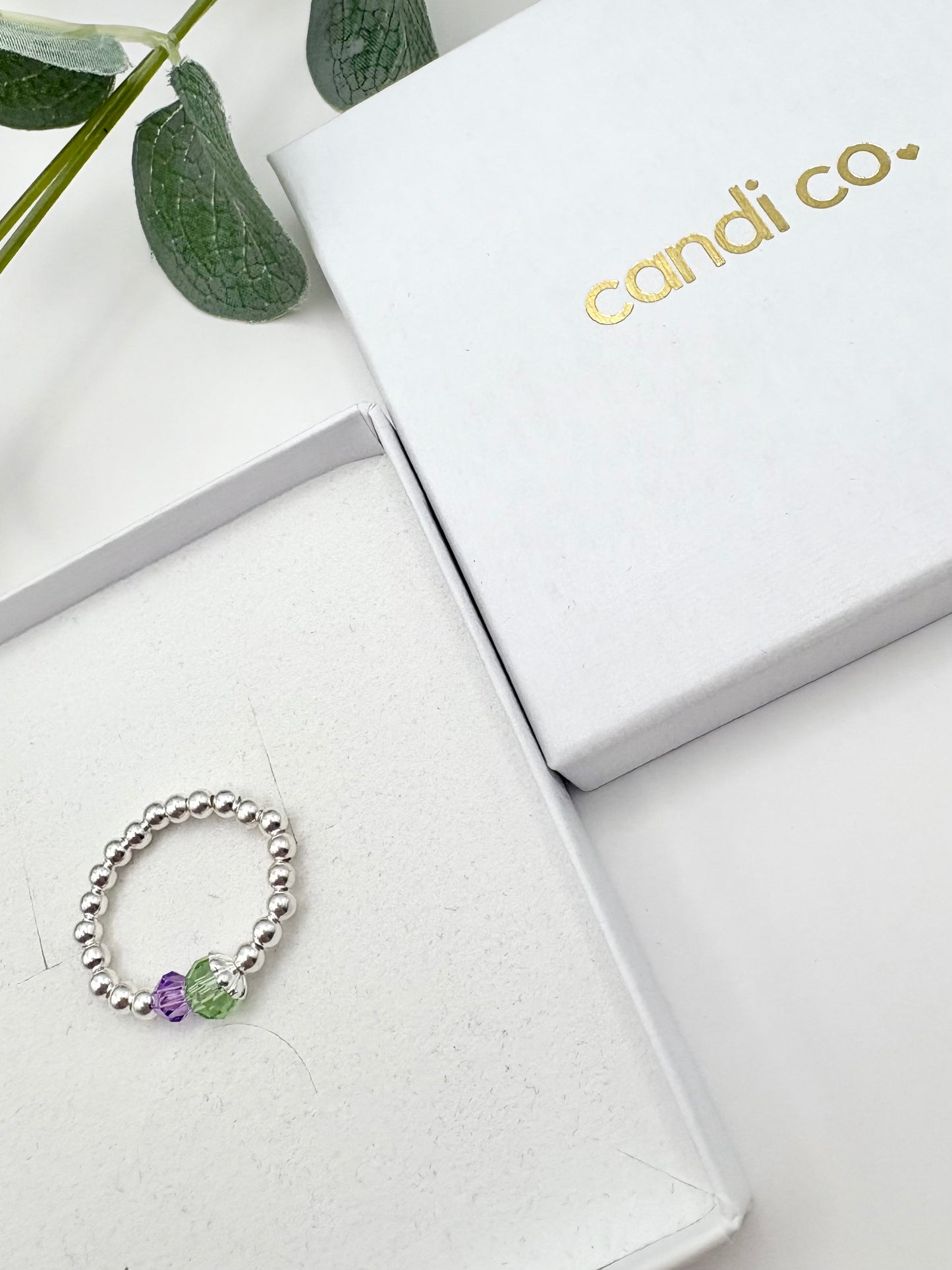 Thistle Beaded Stretch Ring - Sterling Silver or Gold-Filled