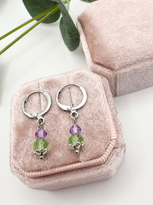 Thistle Huggie Hoop Earrings  - Silver-Plated