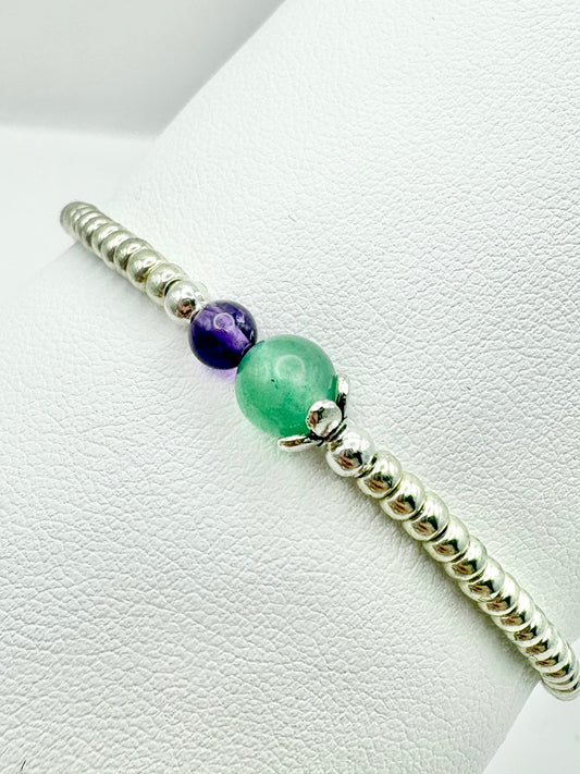 Gemstone Thistle Seed Beaded Bracelet