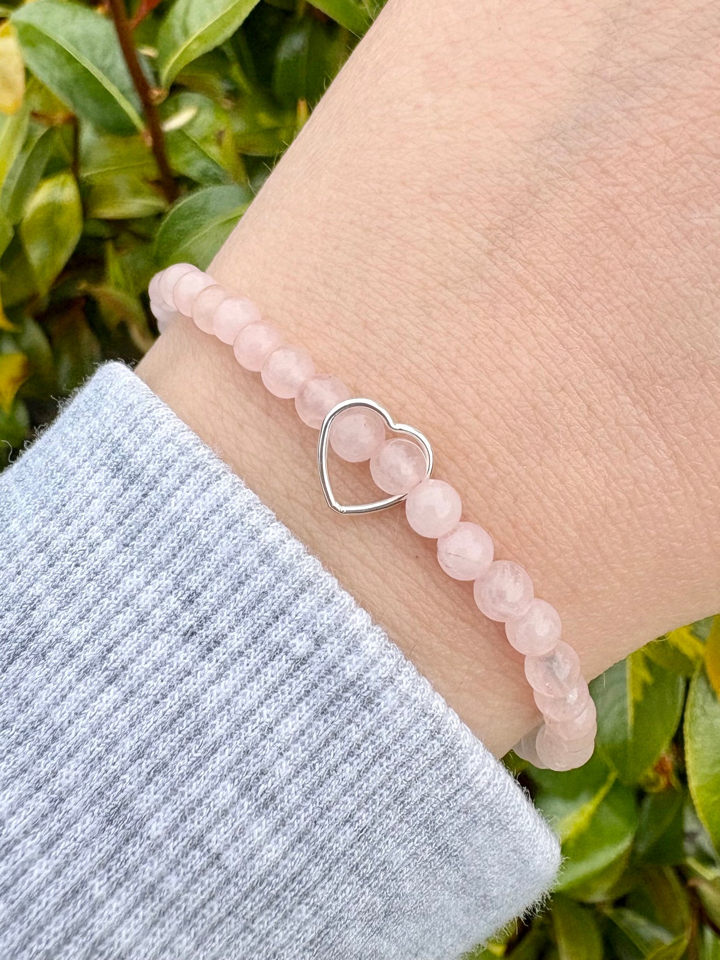 Pastel Gemstone Bracelet with Heart or Star Charm - Sterling Silver or Gold-filled