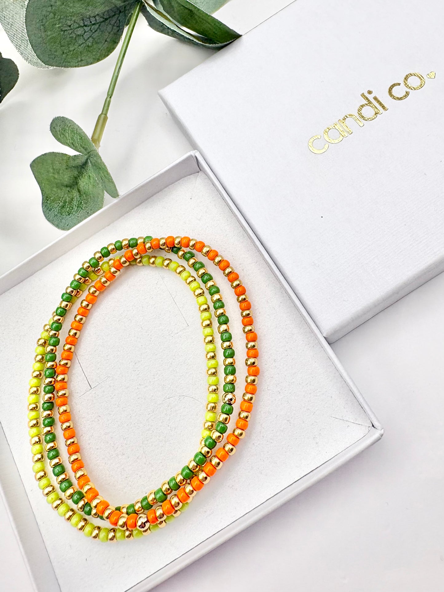 Rainbow Seed Beaded Stacking Bracelets