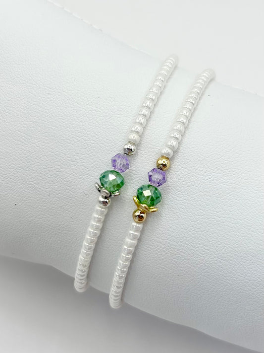 Thistle Seed Bead Bracelet Silver or Gold-Plated