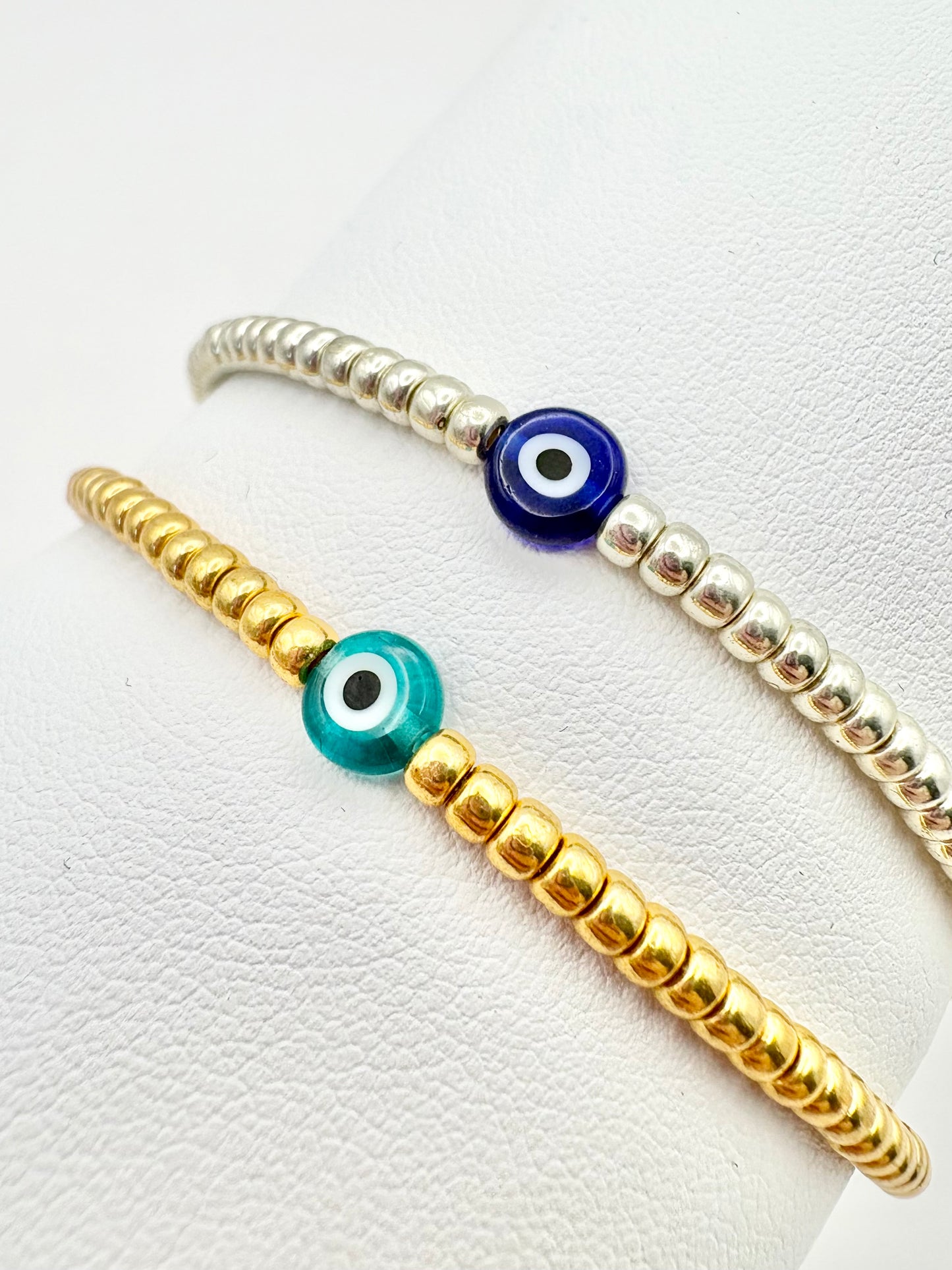 Evil Eye Seed Bead Ring - Gold or Silver