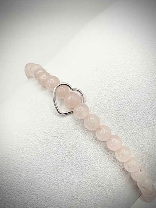 Gemstone Bracelet with Heart or Star Charm - Sterling Silver or Gold-filled