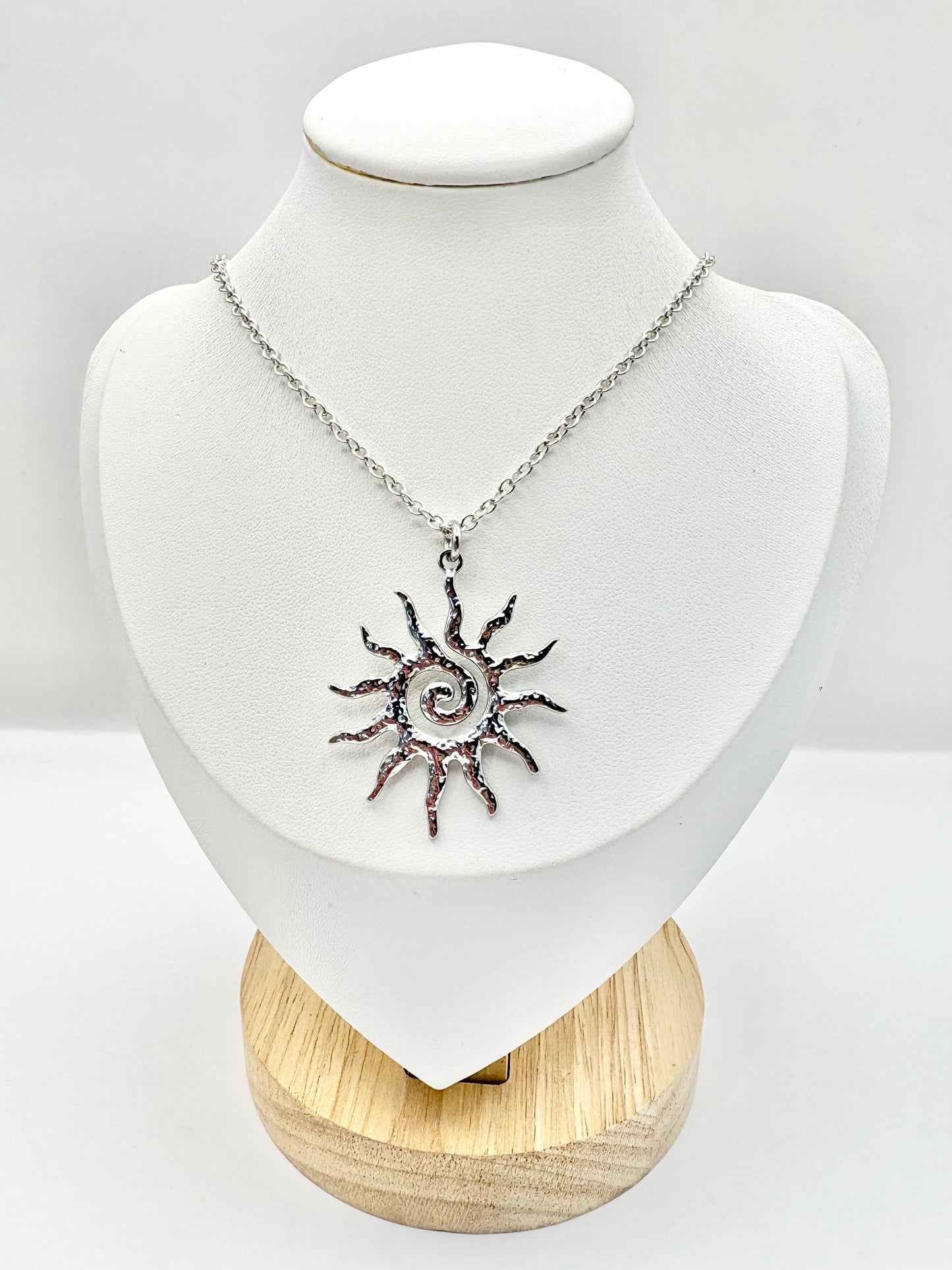 Sunburst Long Necklace - Gold or Silver