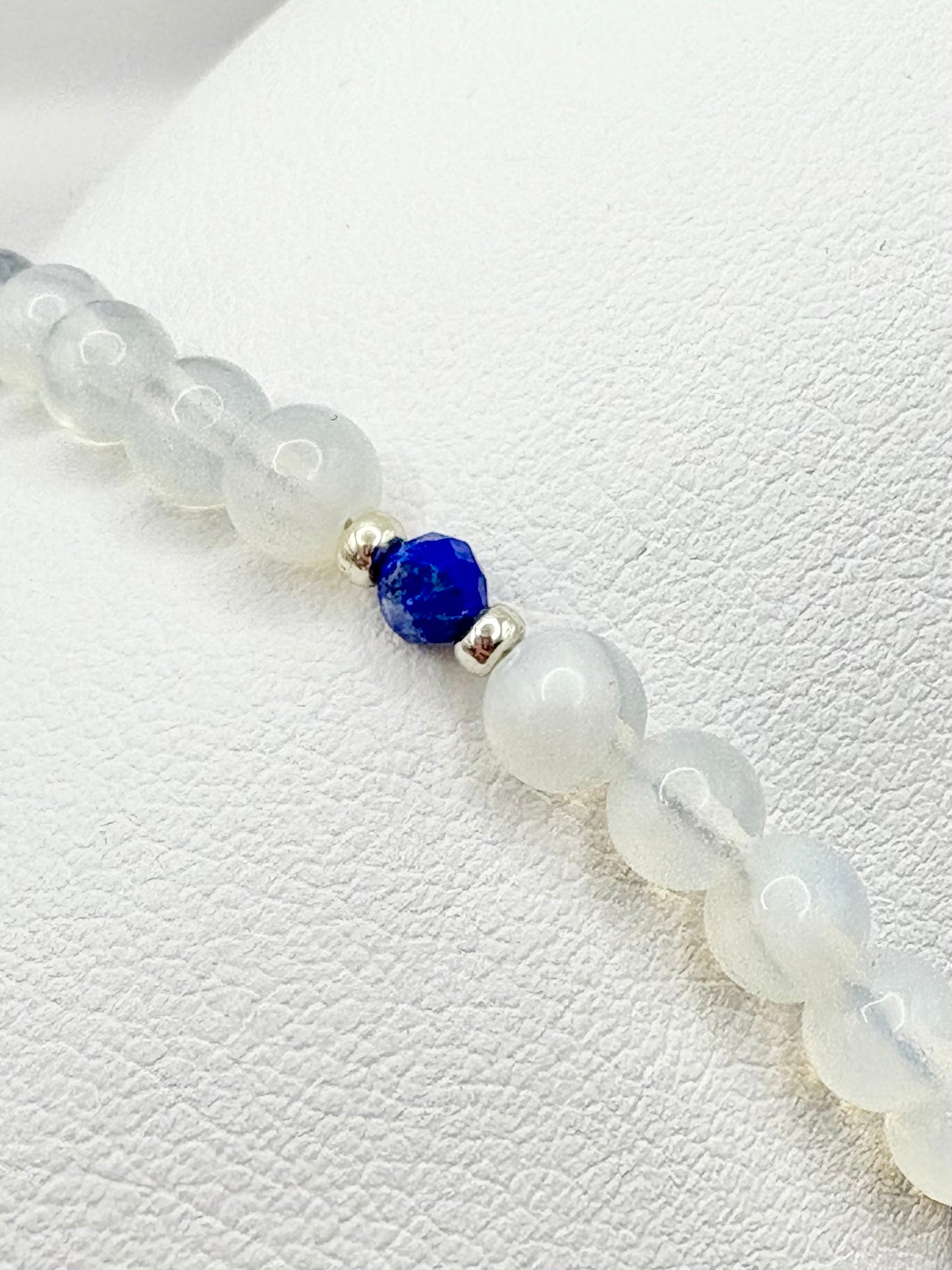 Handmade Opalite and Lapis Lazuli Bracelet - Sterling Silver