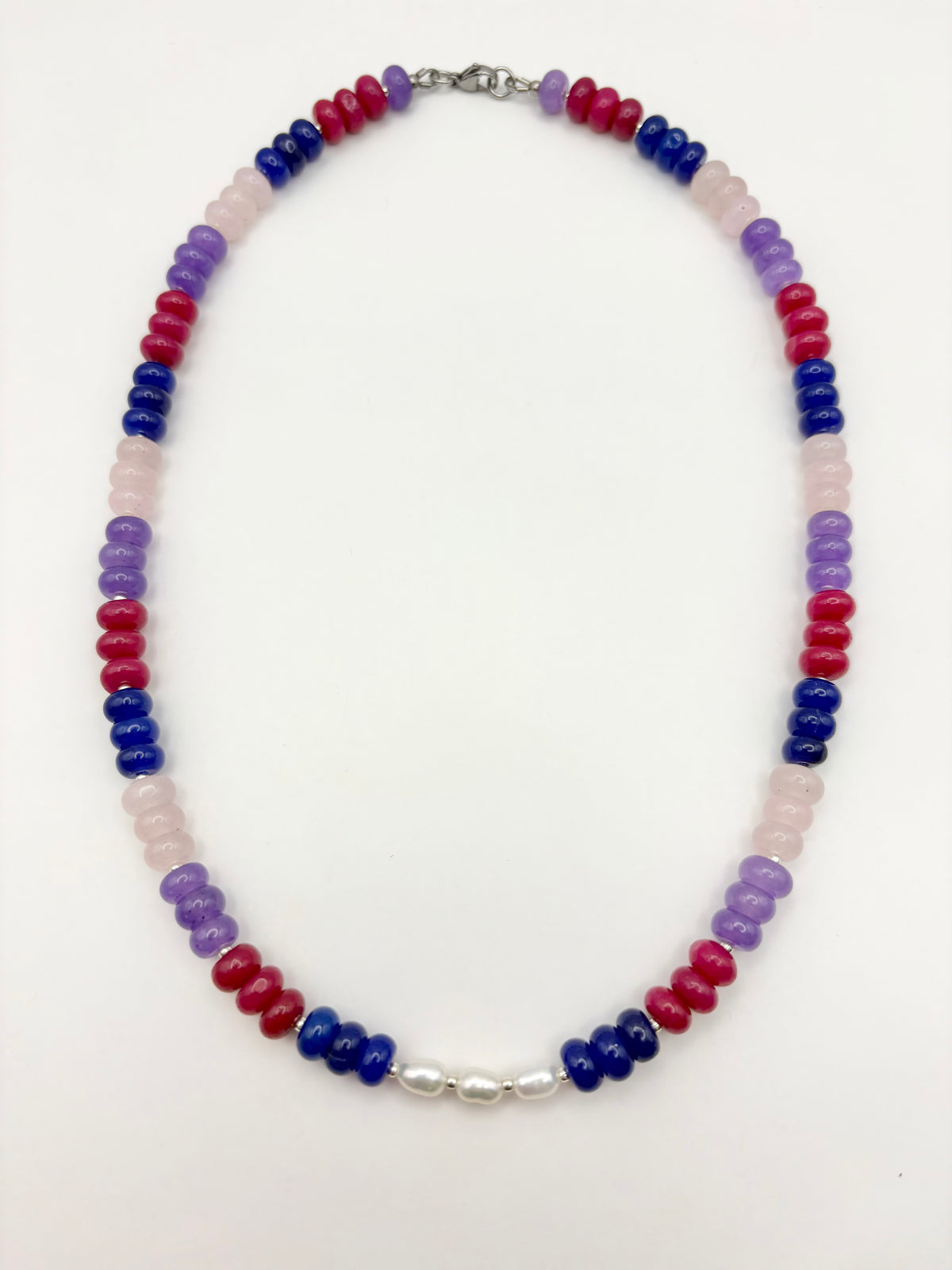 Candi Drop #4 - Dyed Quartz & Freshwater Pearl Necklace