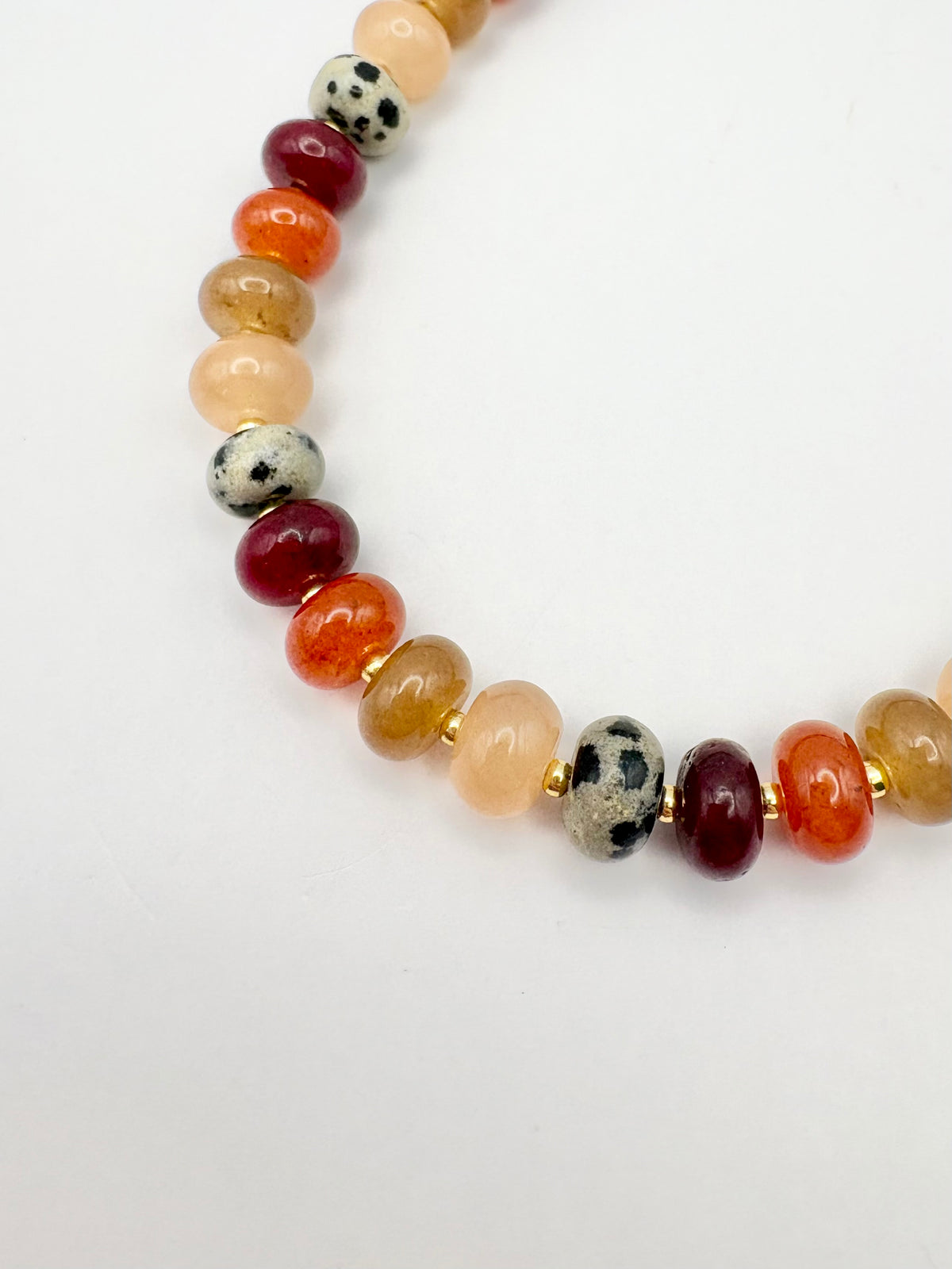 Candi Drop #10 - Dyed Quartz & Dalmatian Jasper Necklace