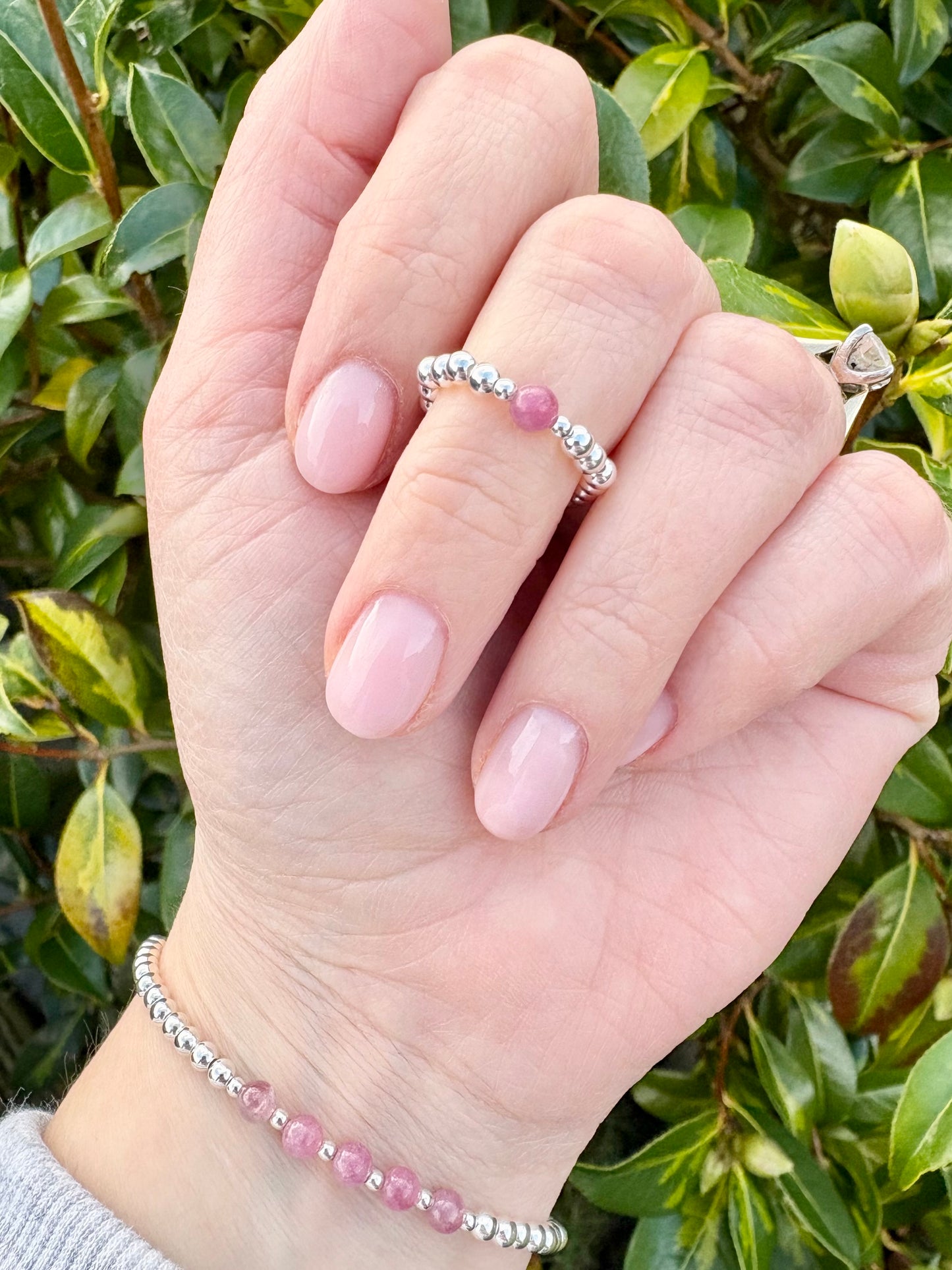 Birthstone Beaded Ring - Sterling Silver or Gold-Filled